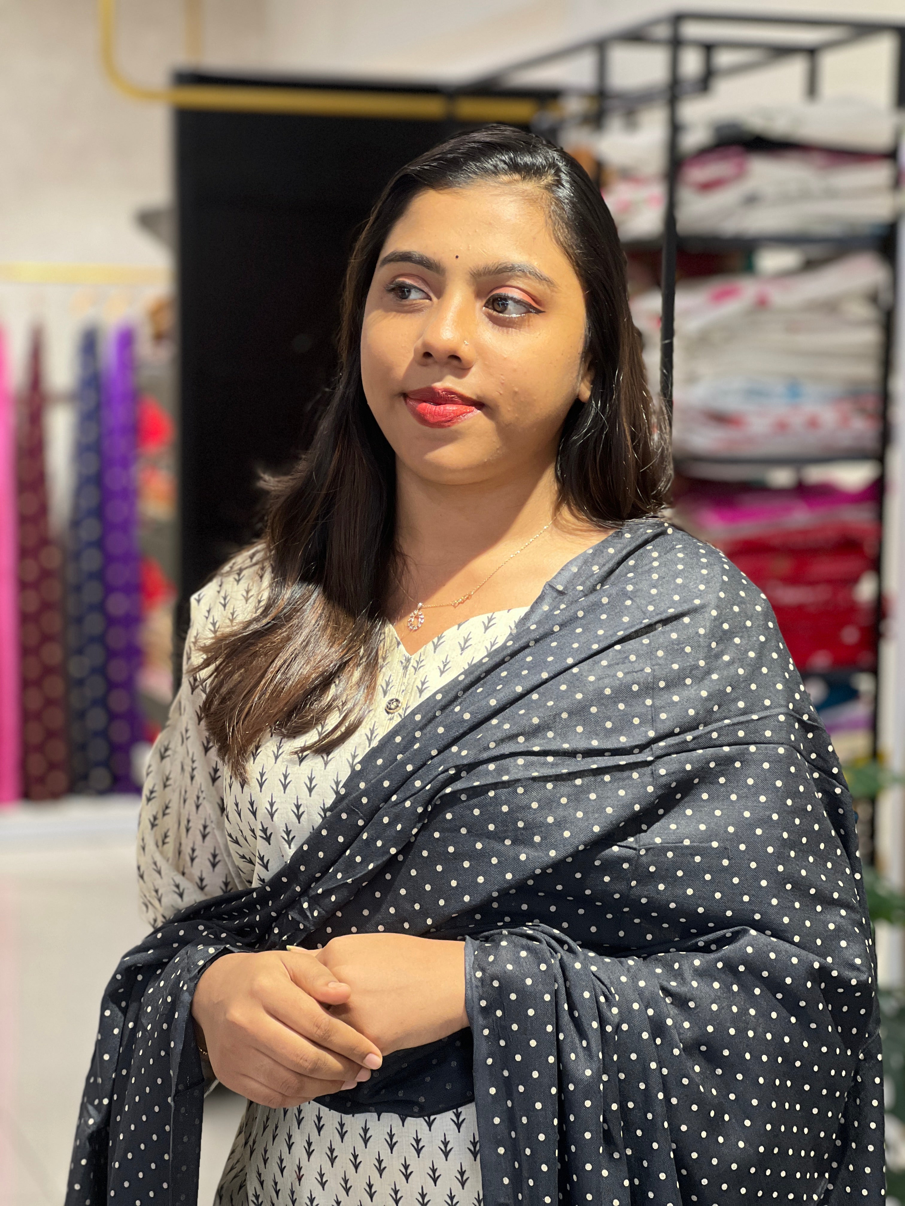 Floral Printed Pattern Chanderi Kurta Set  | RMLA358