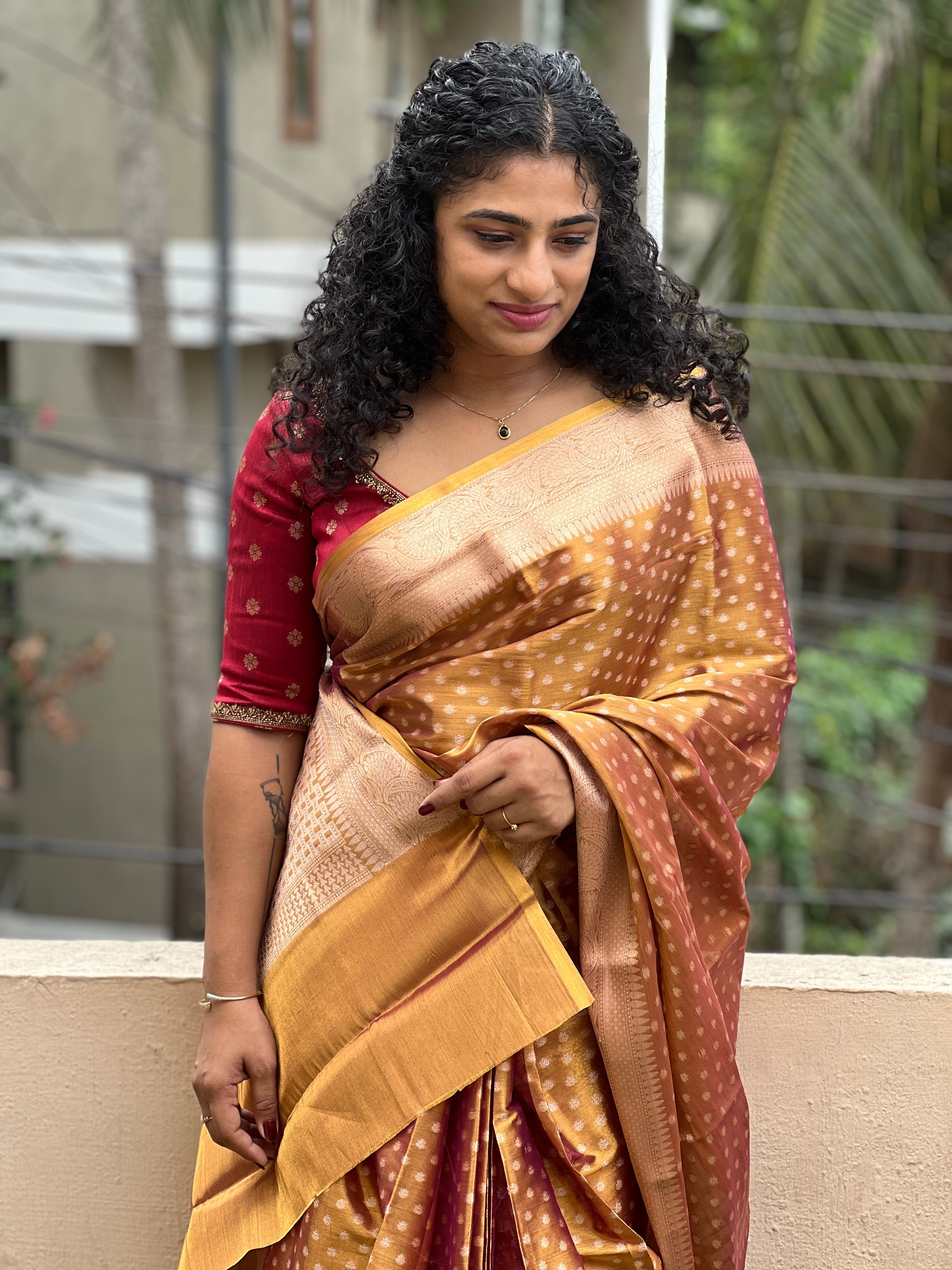 Banarasi Weaved Pattern Tissue Saree | NN115