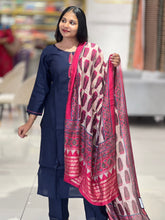 Machine Embroidery Detailed Muslin Kurta Set | IB127