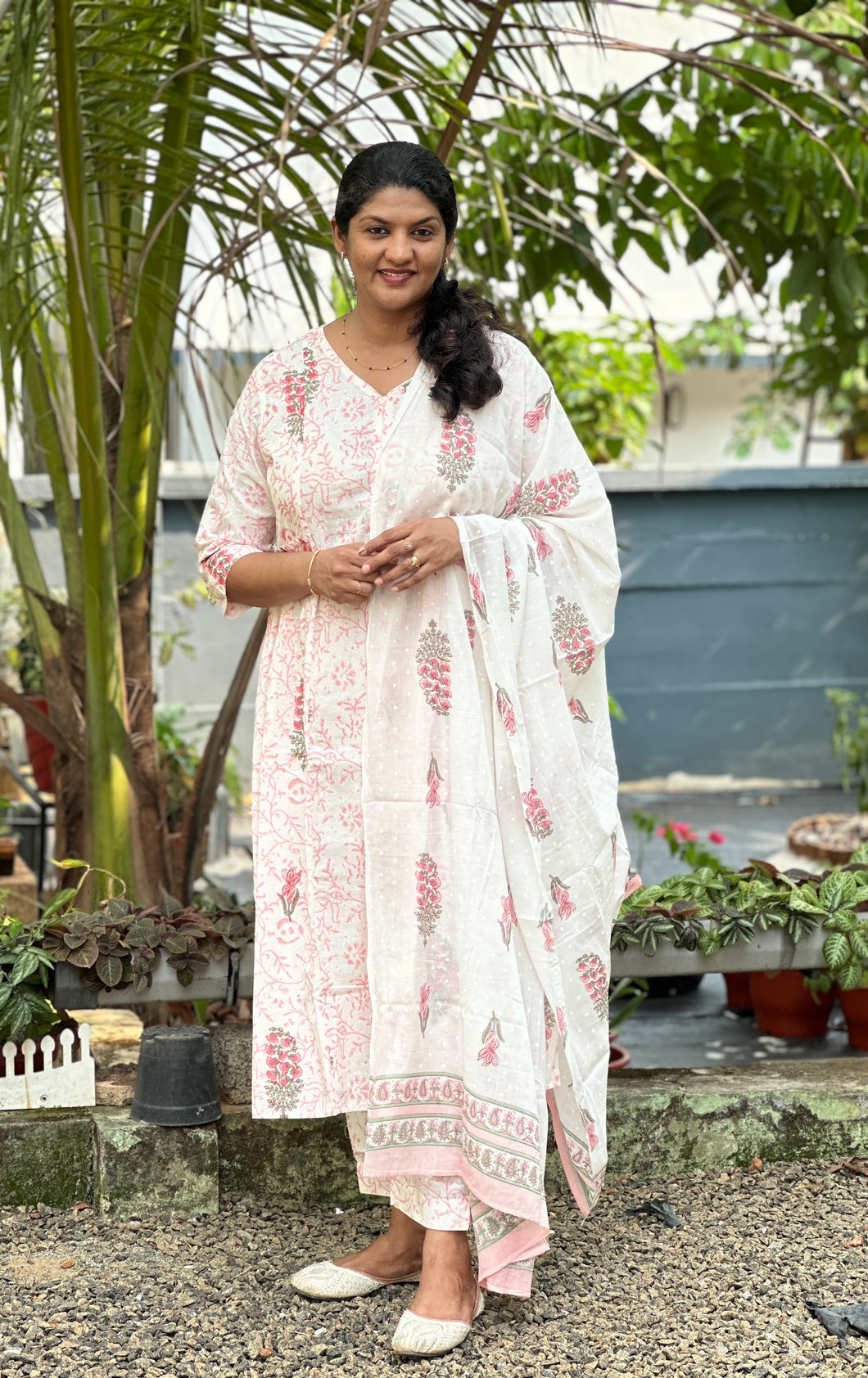 Screen Printed Cotton Kurta Set | GHB112