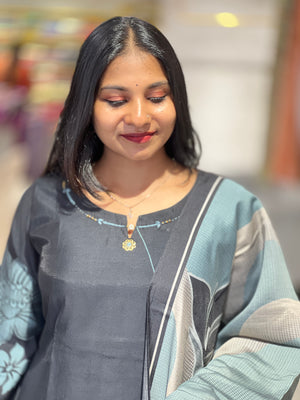 Floral Digital Printed Muslin Kurta Set | IB128