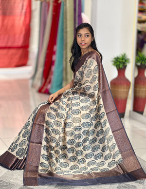 Kalamkari Pattern Chanderi Silk Saree | NLM213