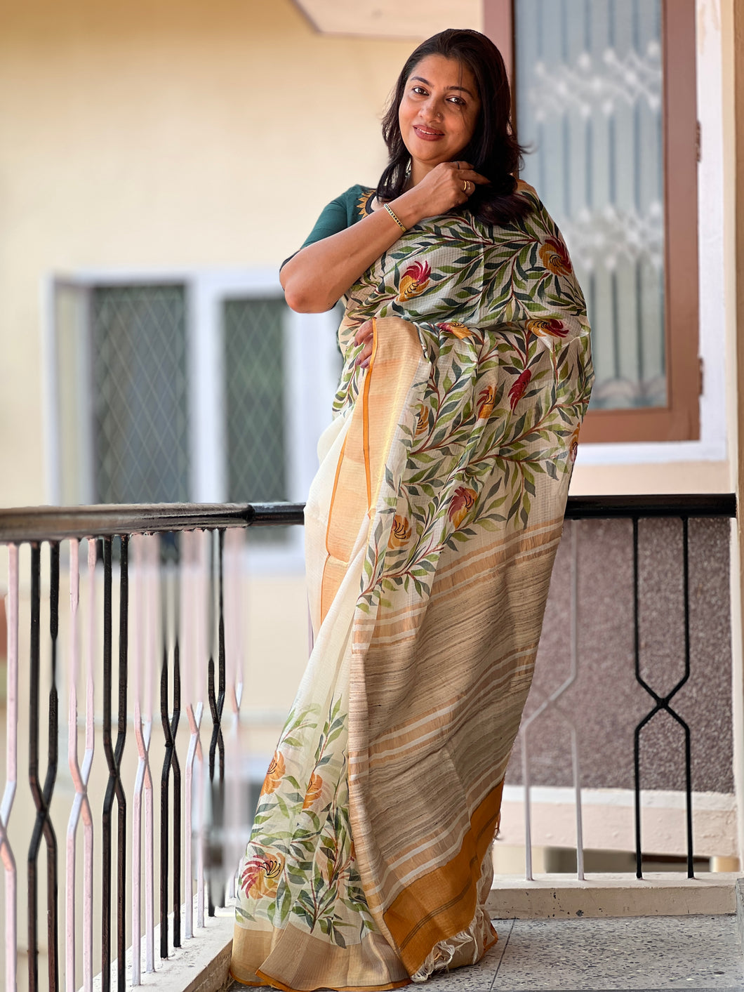 Hand Painted Tussar Kota Saree | SBS897