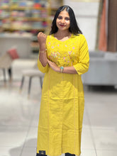 Floral machine Embroidered Cotton Kurta | PGI233