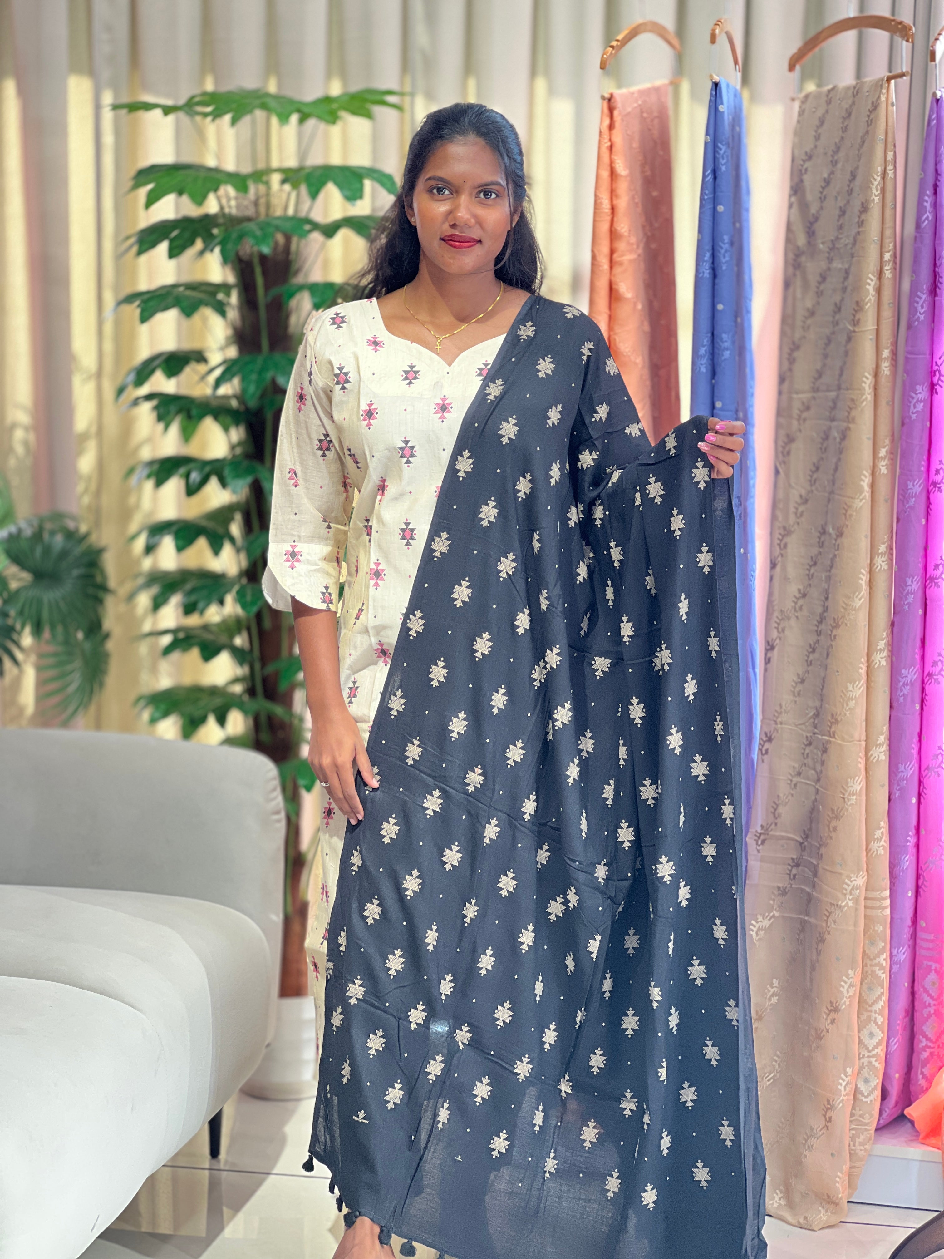 Digital Printed Chanderi Kurta Set | RMLA355