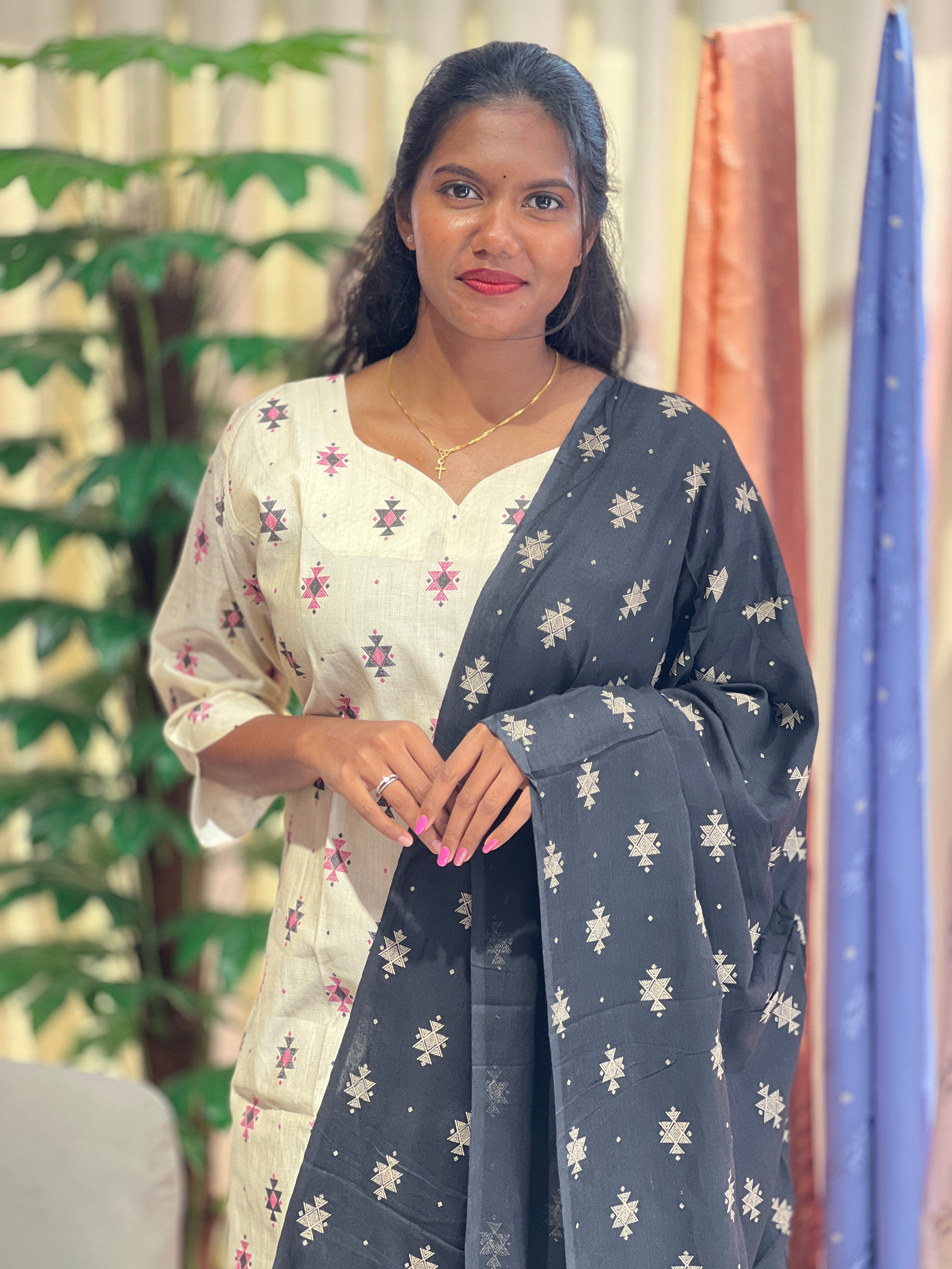 Digital Printed Chanderi Kurta Set | RMLA355