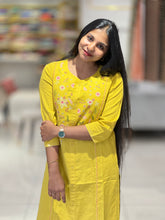 Floral machine Embroidered Cotton Kurta | PGI233