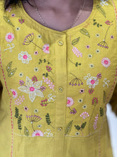Floral machine Embroidered Cotton Kurta | PGI233