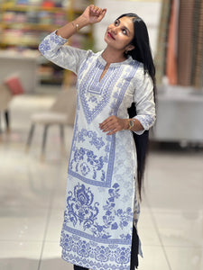 Digital Printed Cotton Kurta | PGI146
