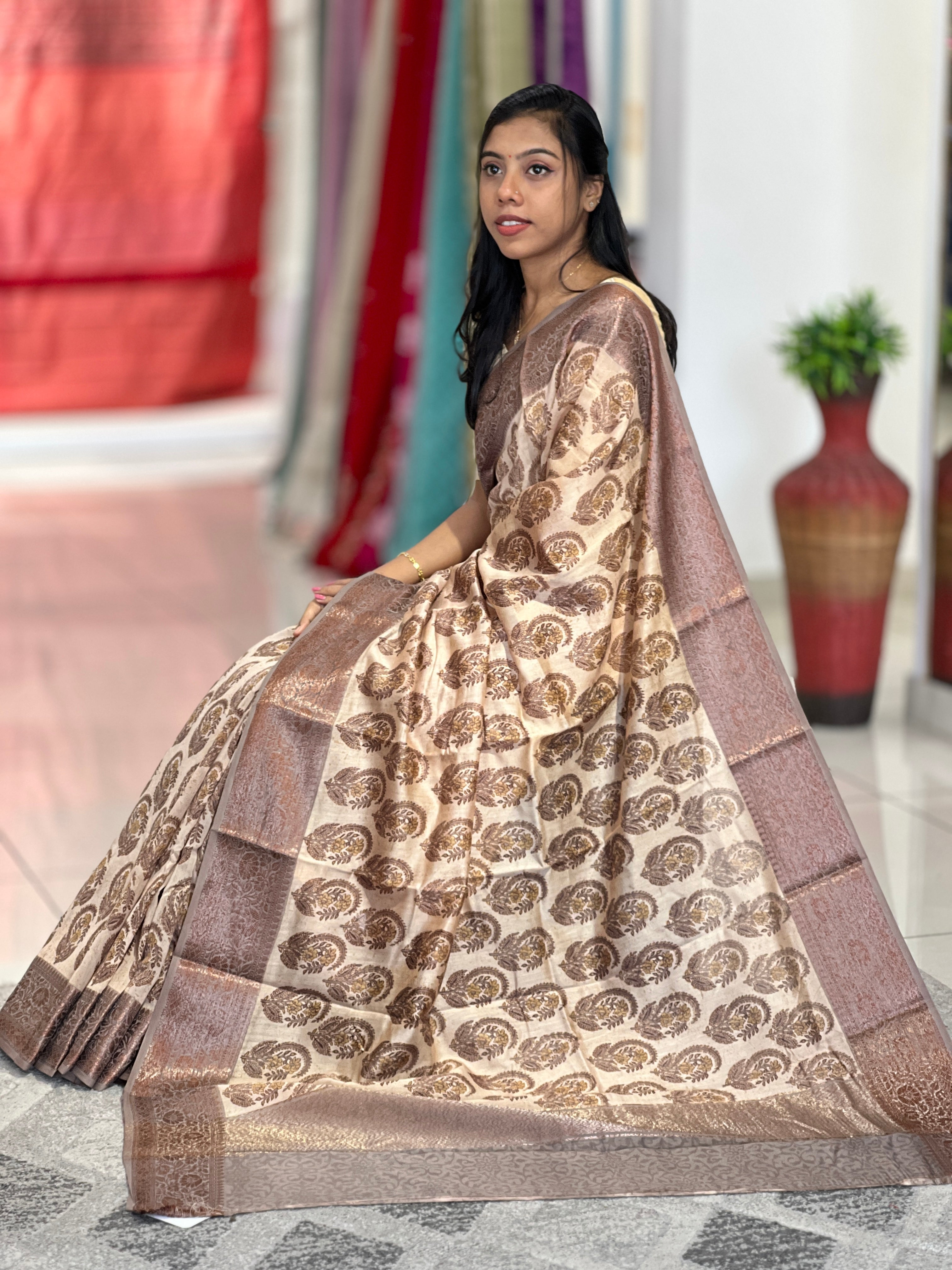 Kalamkari Pattern Chanderi Silk Saree | NLM209