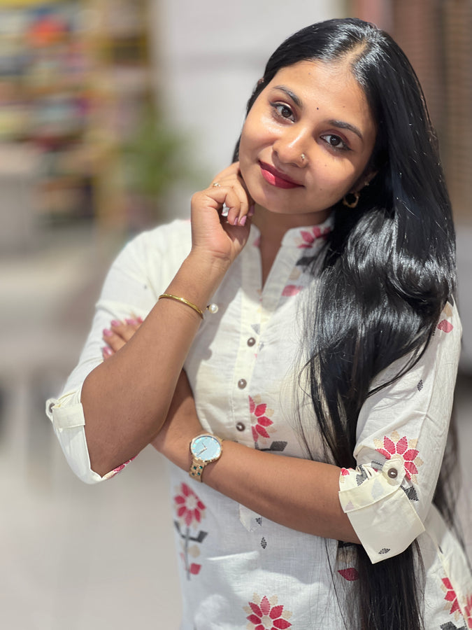 Floral Printed Cotton Kurta | PGI209