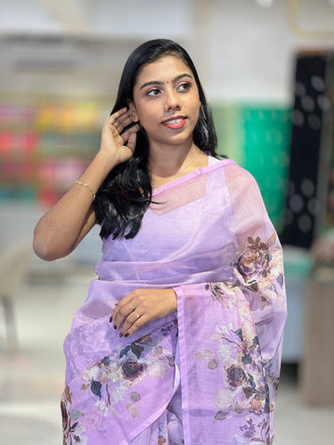 Digital Printed Floral Patterned Kota Saree | BLD1212