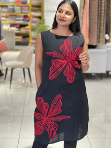 Floral Placement Detailed Rayon Kurta | PGI213