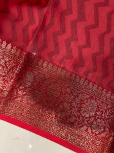 Print With Banarasi Border Detailed Chanderi Silk Saree | NLM207