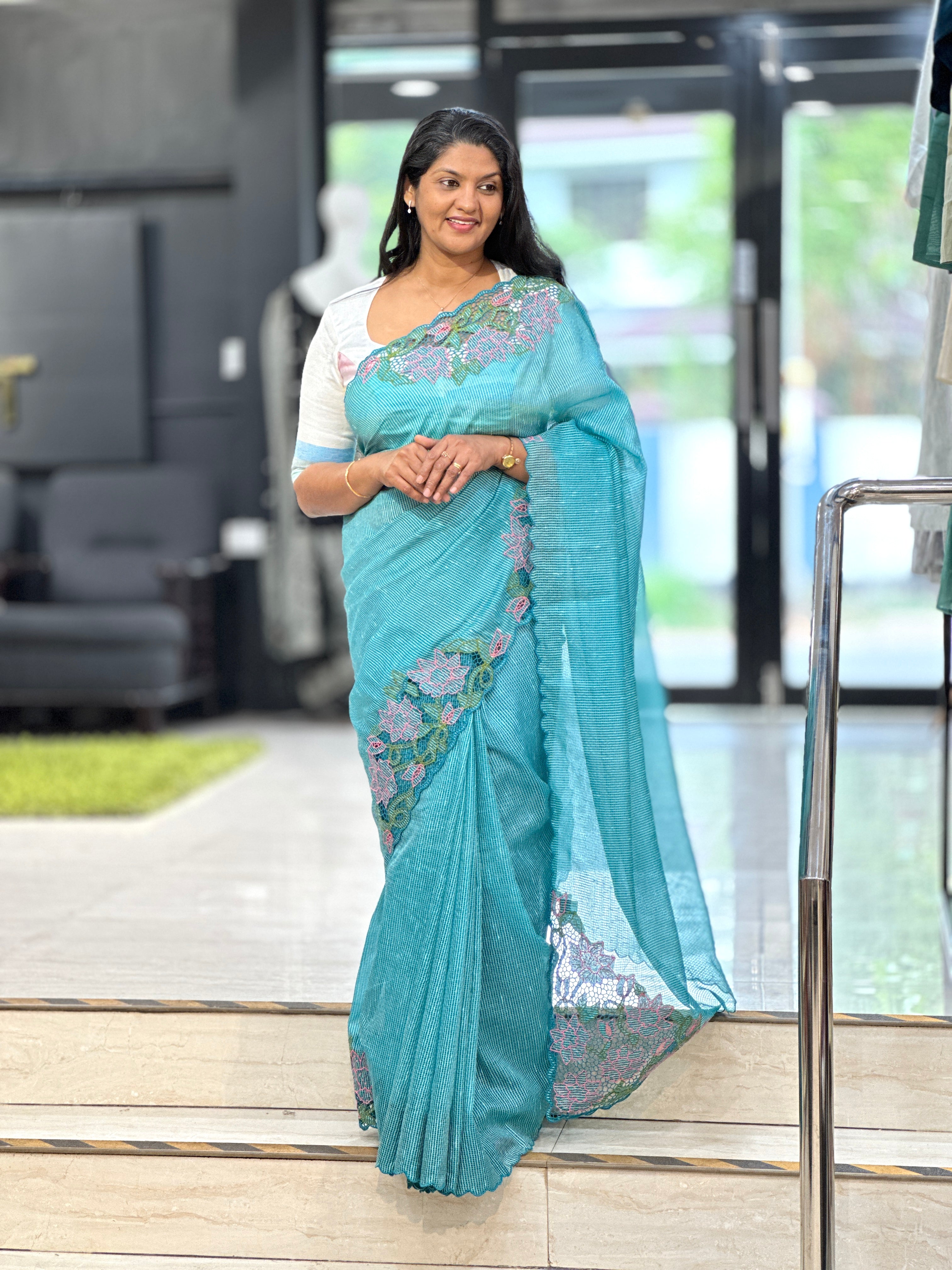 Twine Cutwork Placement Detailed Kota Saree | TC475