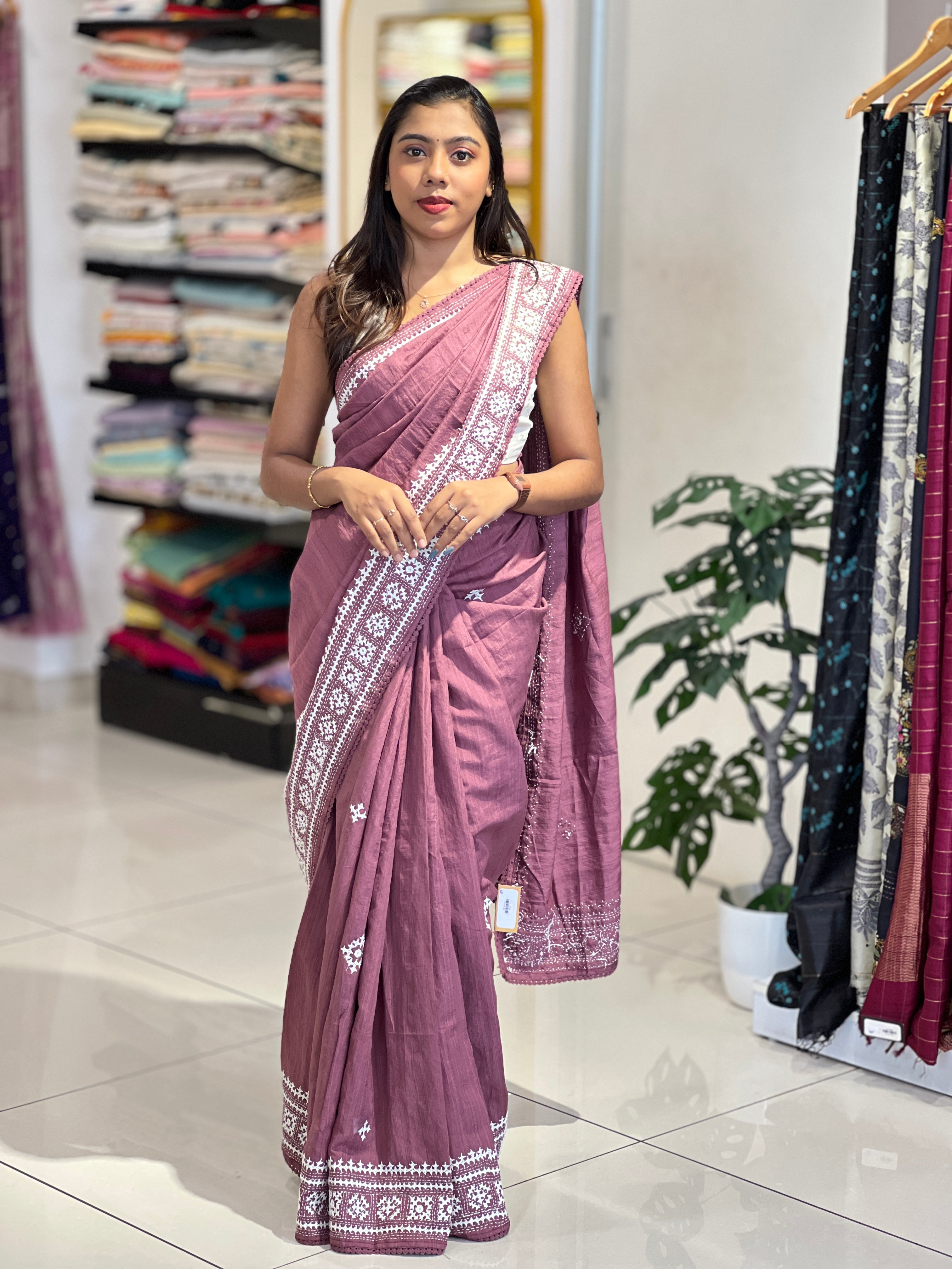 Kutch Work Detailed Semi Tussar Saree | BLD2115