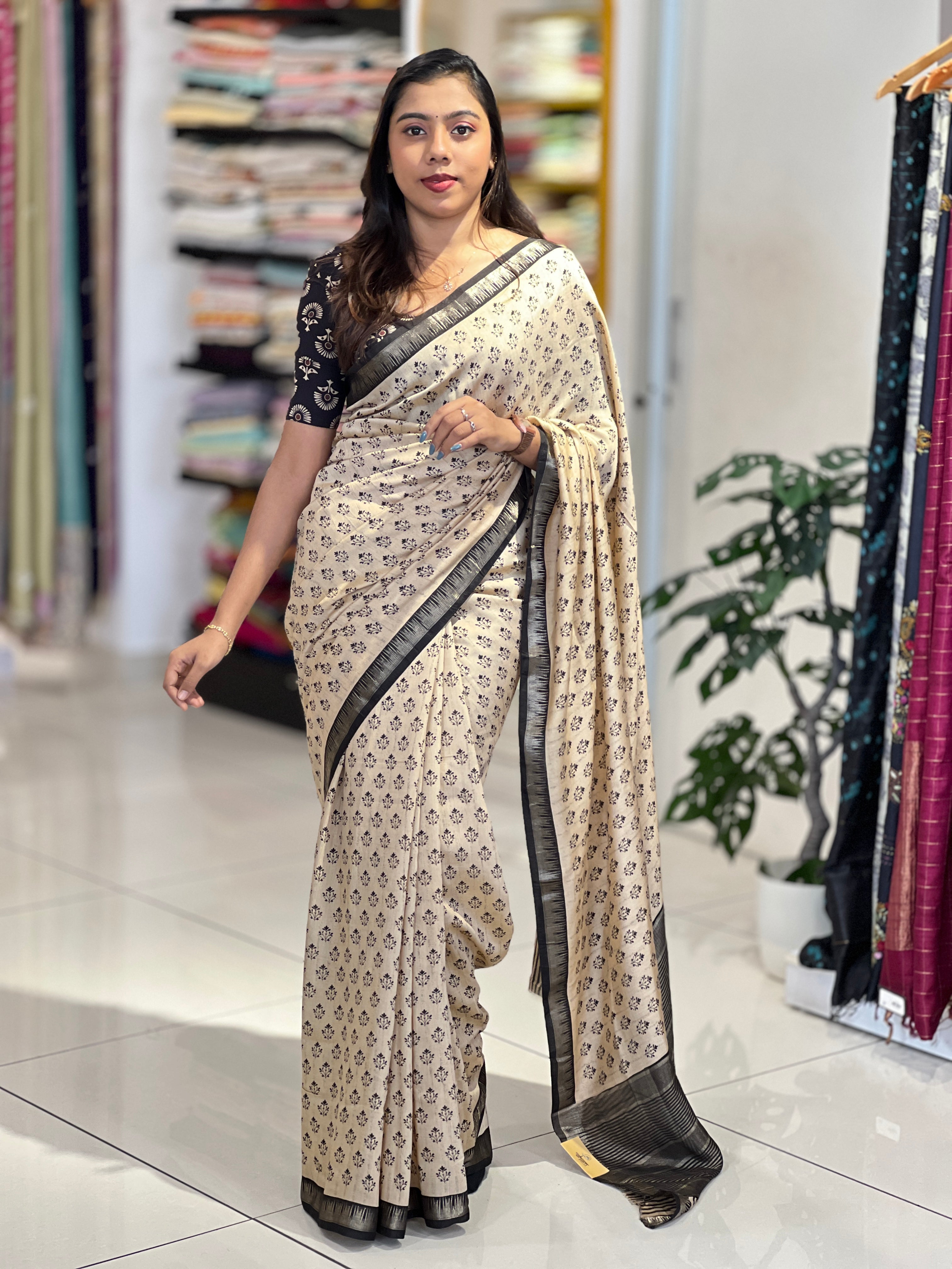 Digital Printed Semi Silk Saree | PKS158