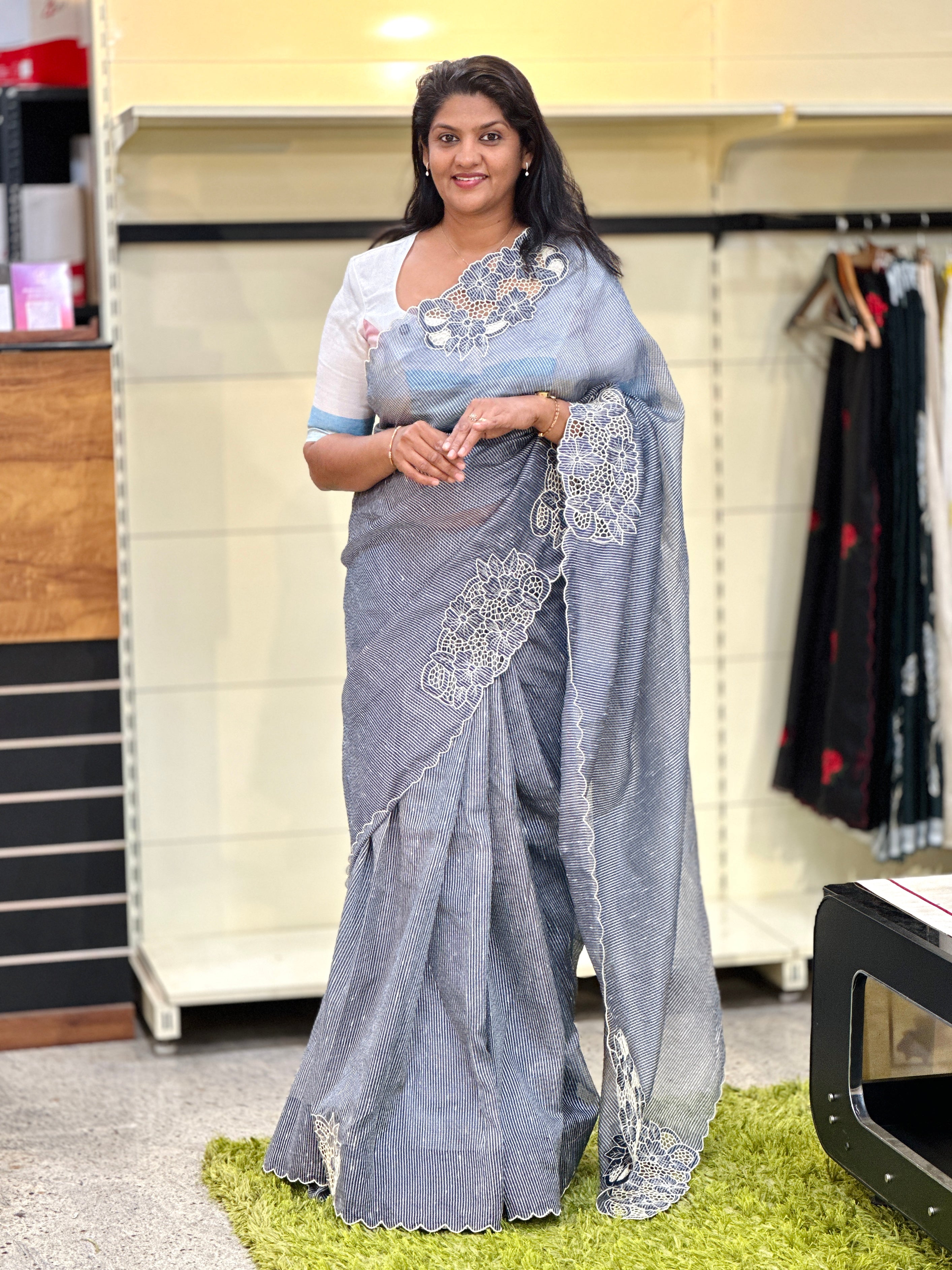 Twine Cut Work Placement Detailed Kota Saree | TC476
