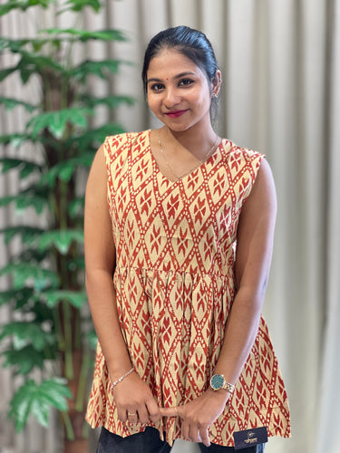 Print Detailed Cotton Short Kurta | DNT483