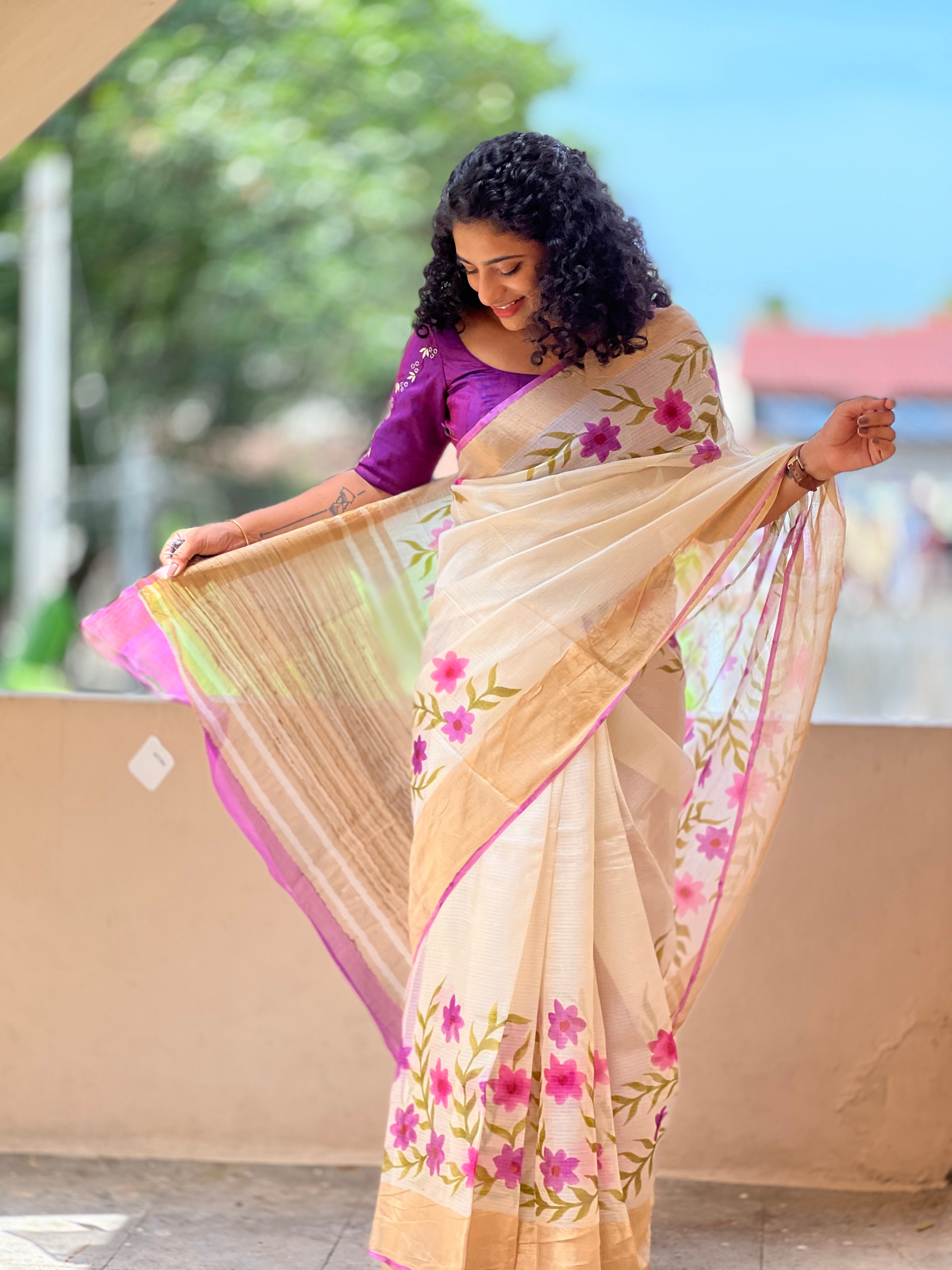Hand Painted Tussar Kota Saree | SBS902