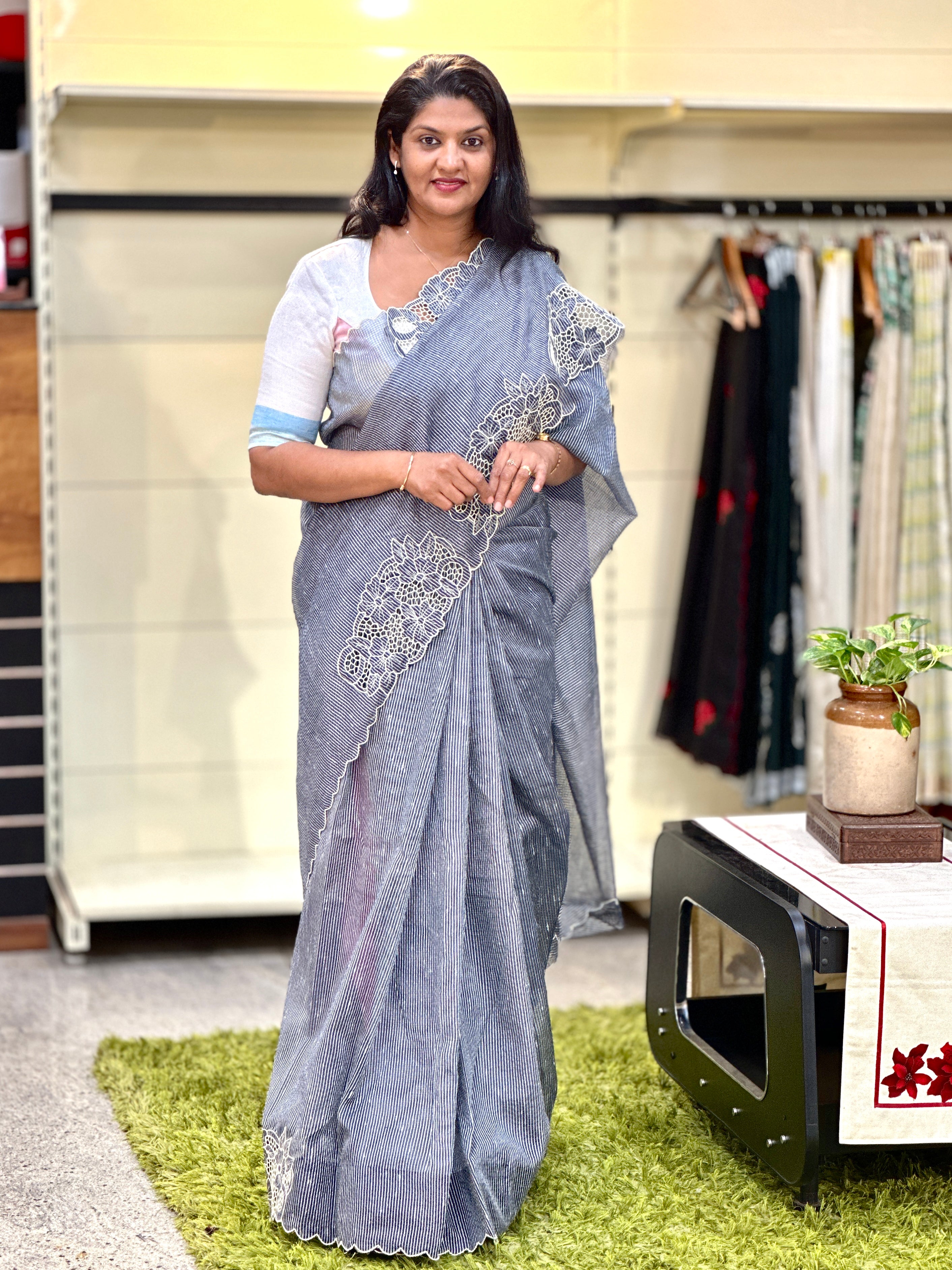 Twine Cut Work Placement Detailed Kota Saree | TC476