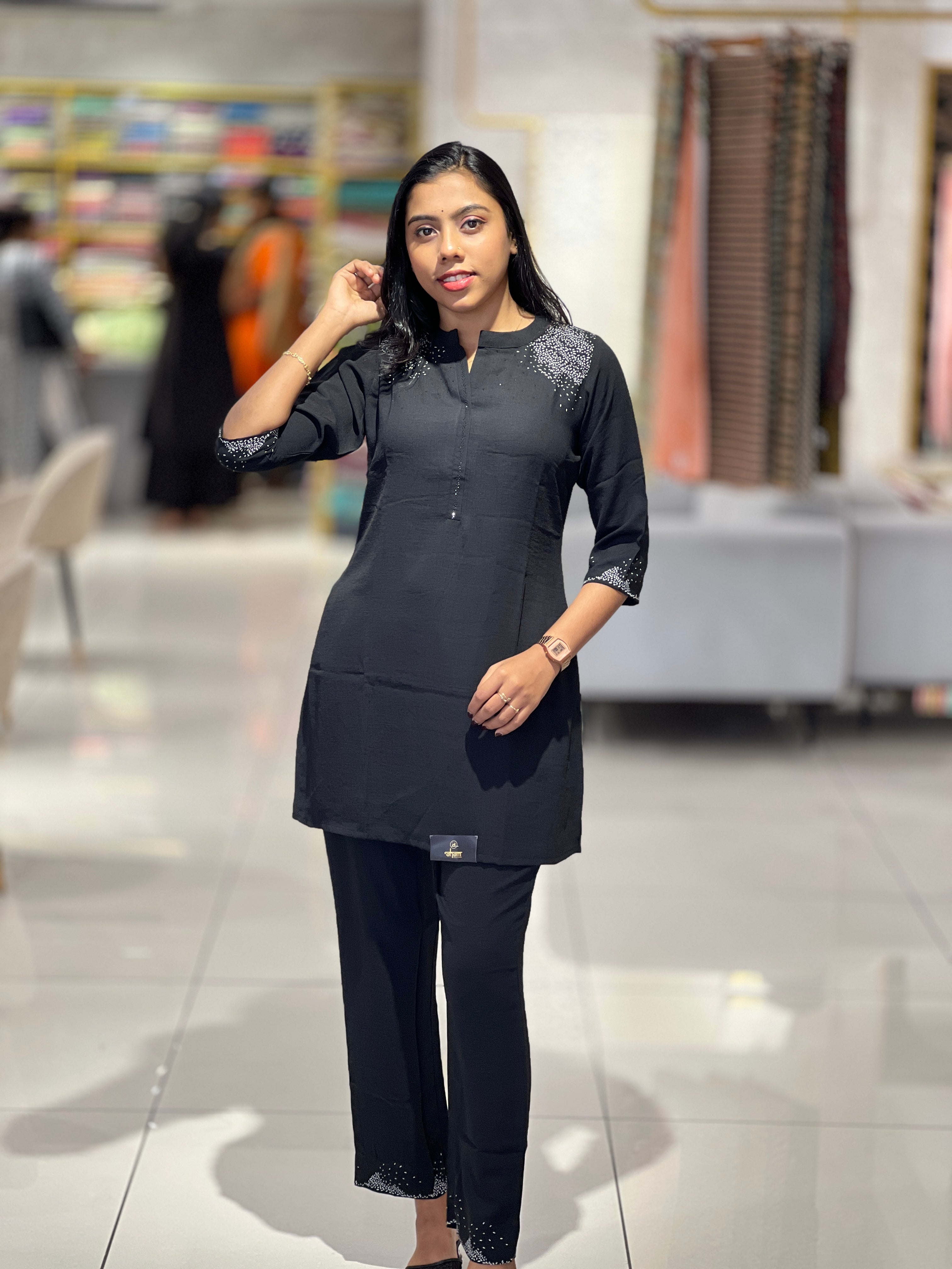 Printed With Sequence Highlighted Kurta Top & Bottom | NIO105