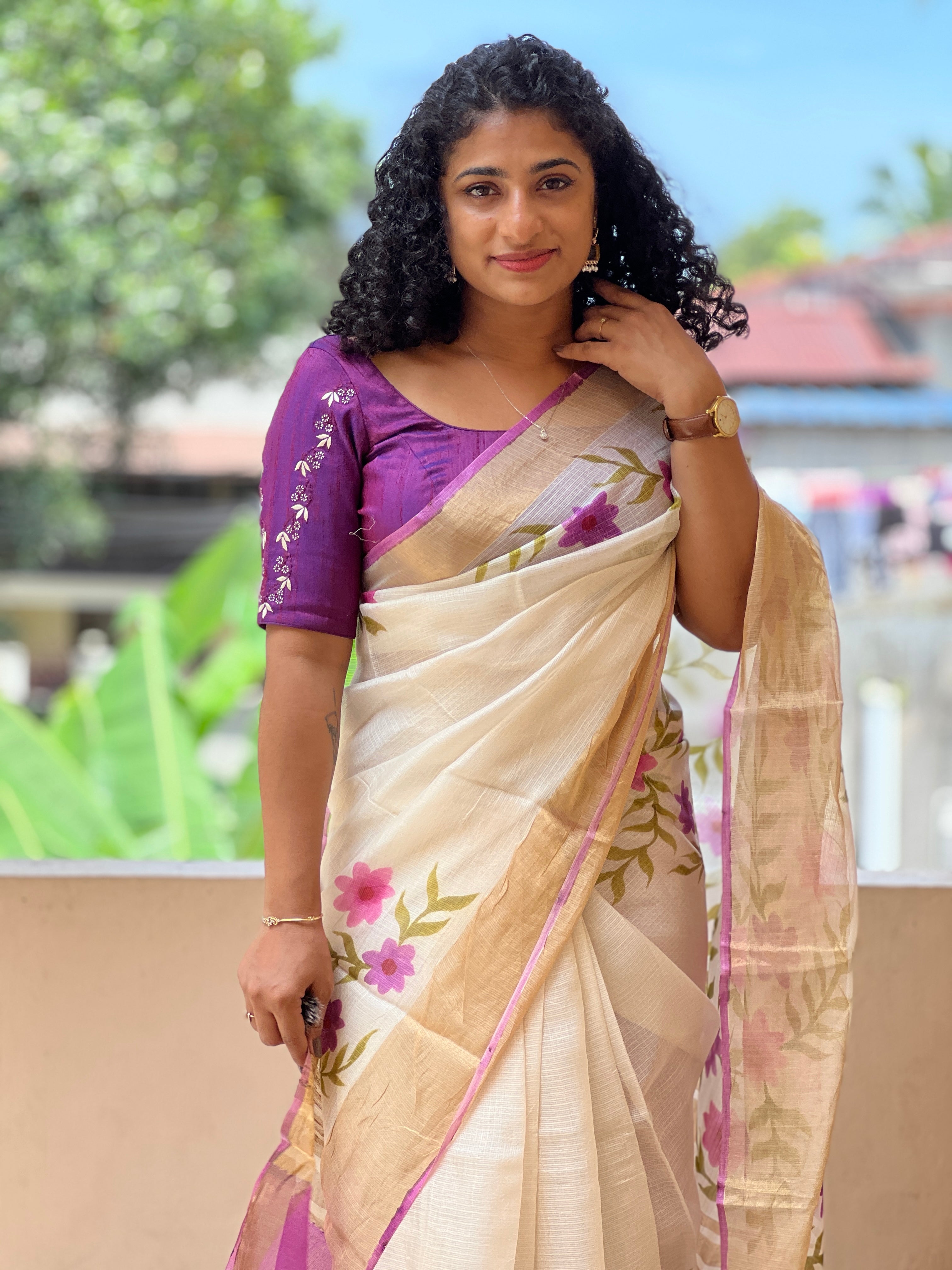 Hand Painted Tussar Kota Saree | SBS902