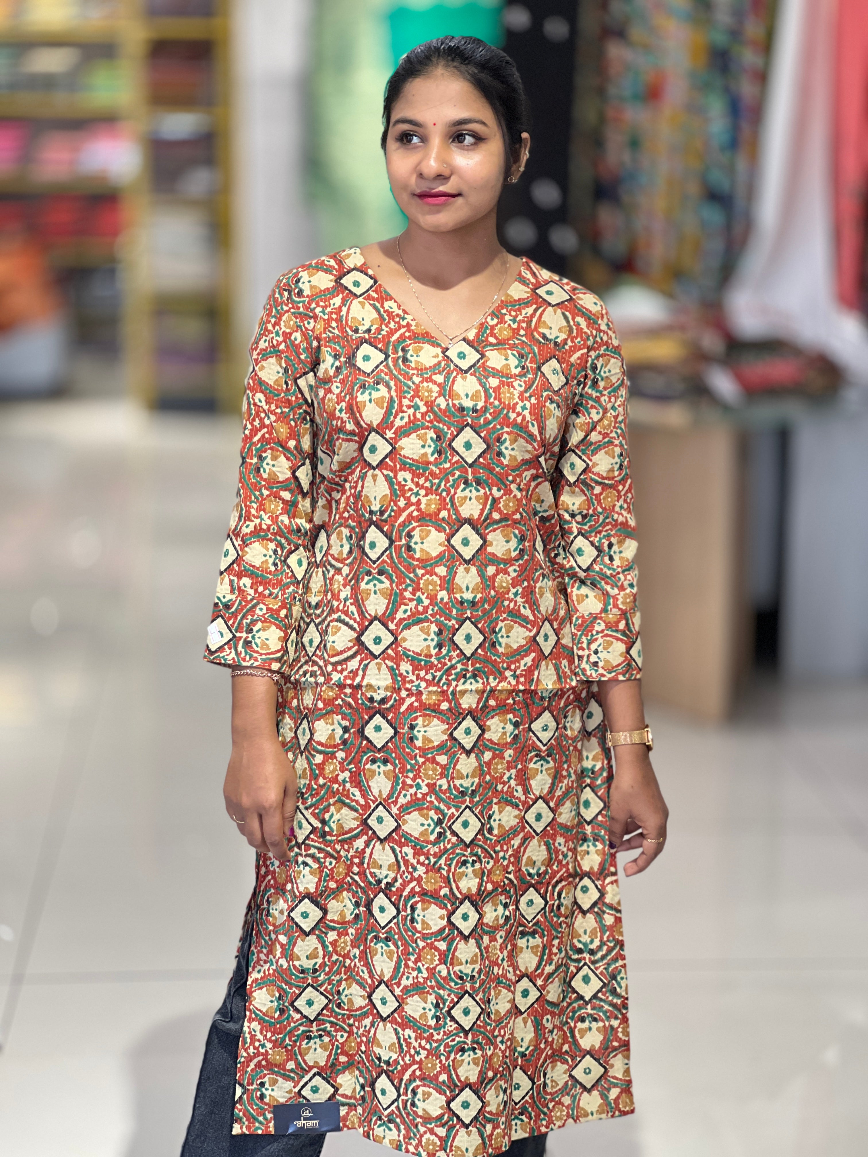 Print Detailed Cotton kurta | DNT519
