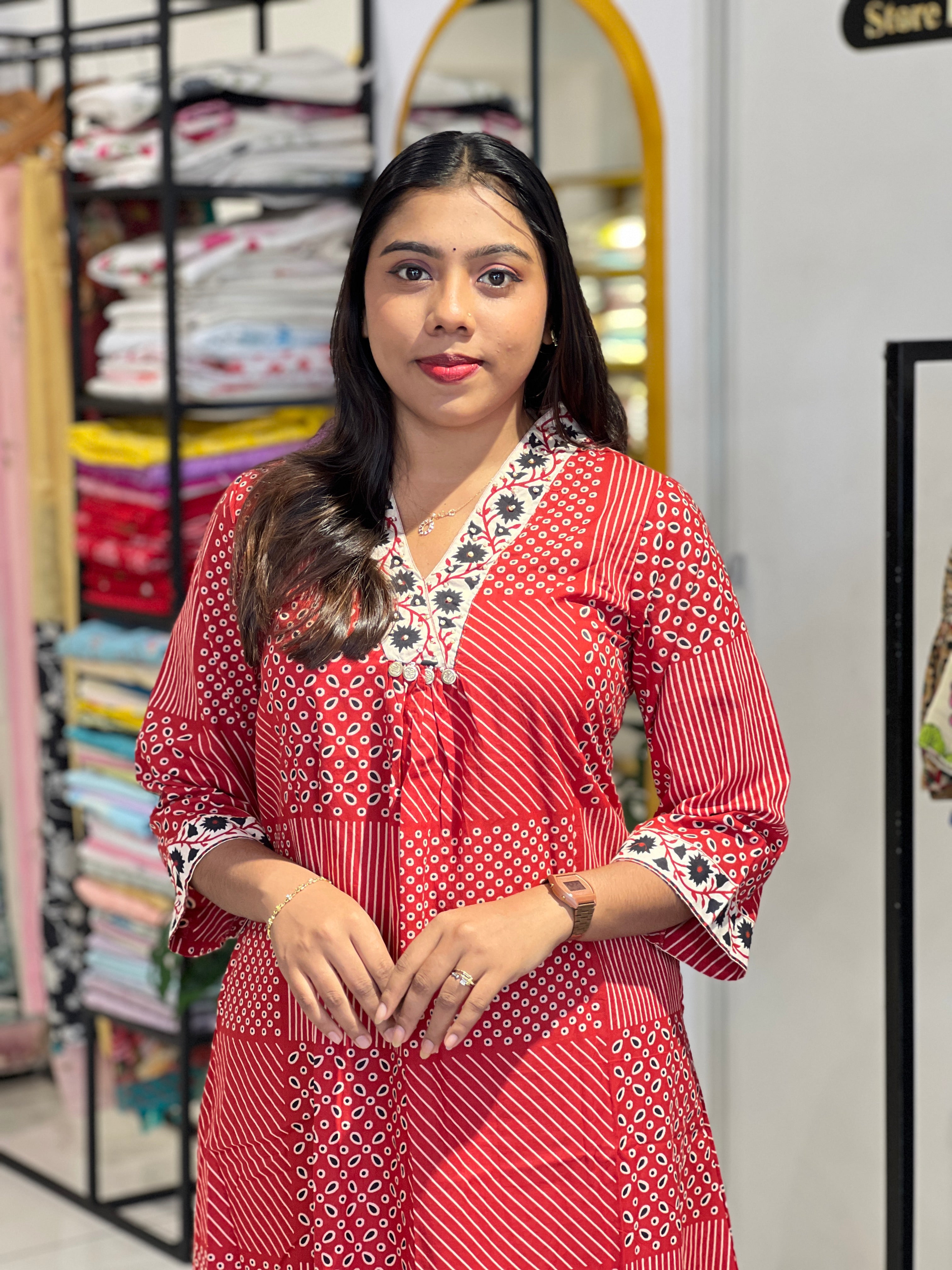 Digital Printed Cotton Kurta Set | OMF191