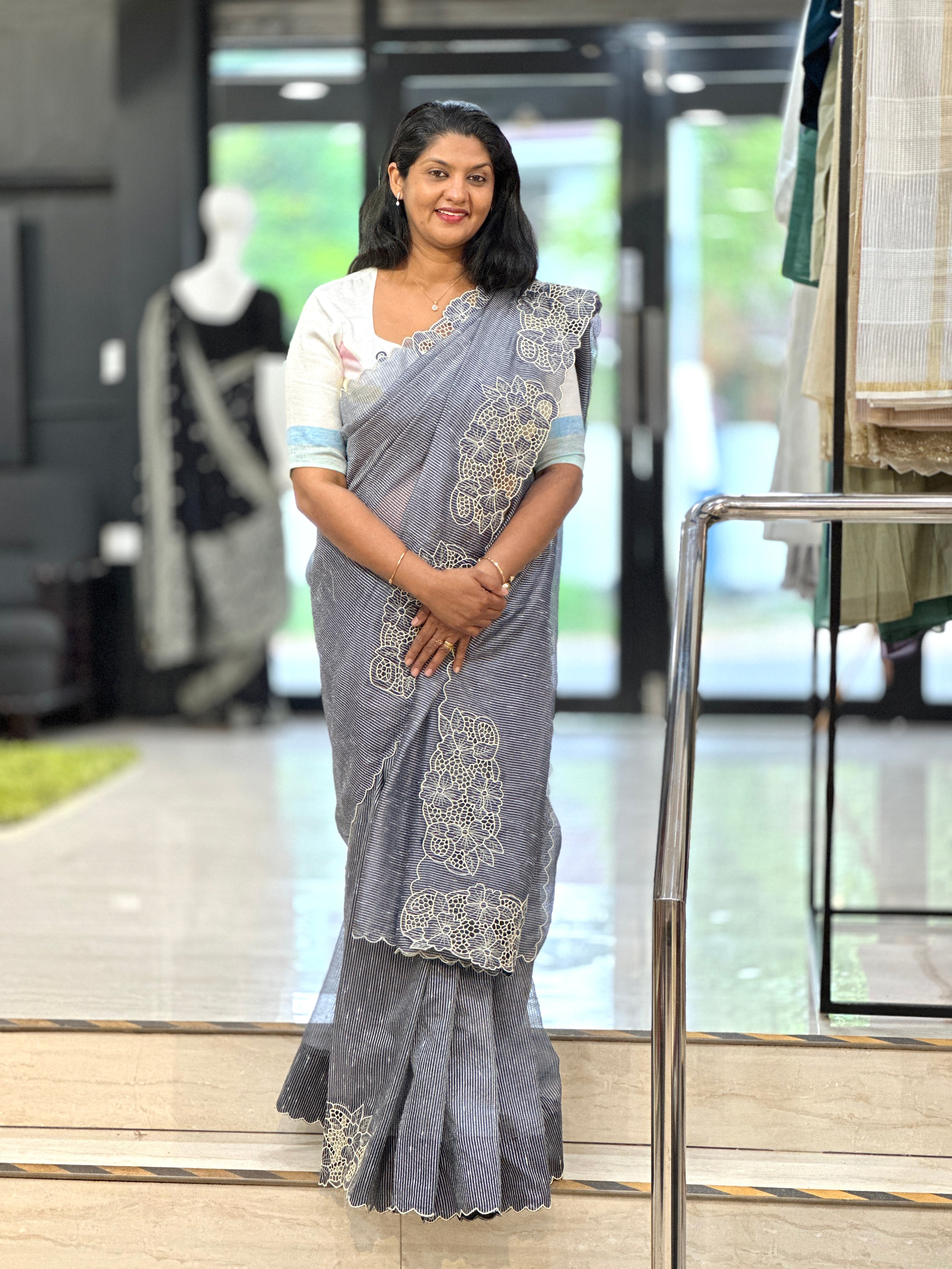 Twine Cut Work Placement Detailed Kota Saree | TC476