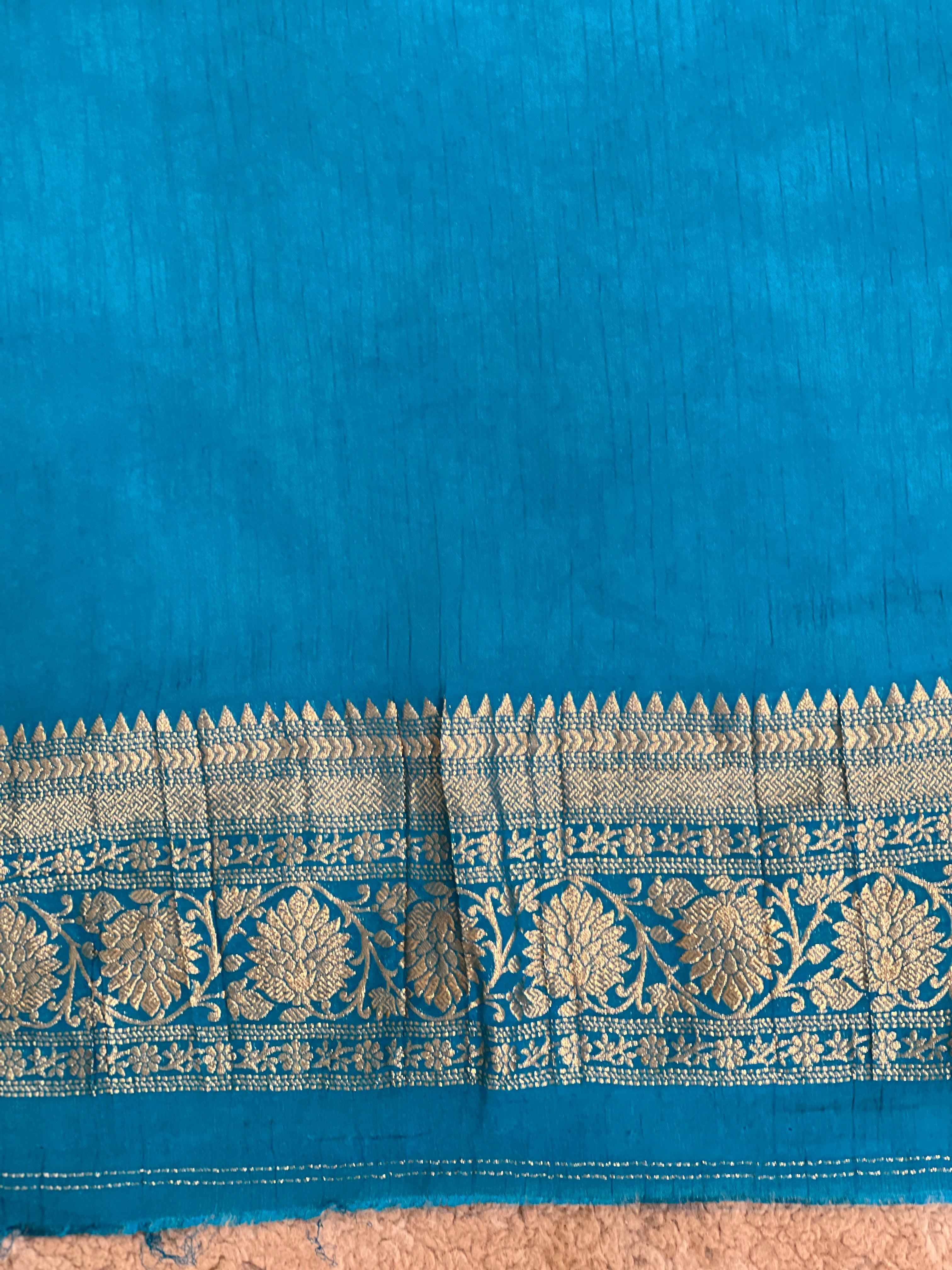 Golden Zari Woven Chinnon Saree  | RS125