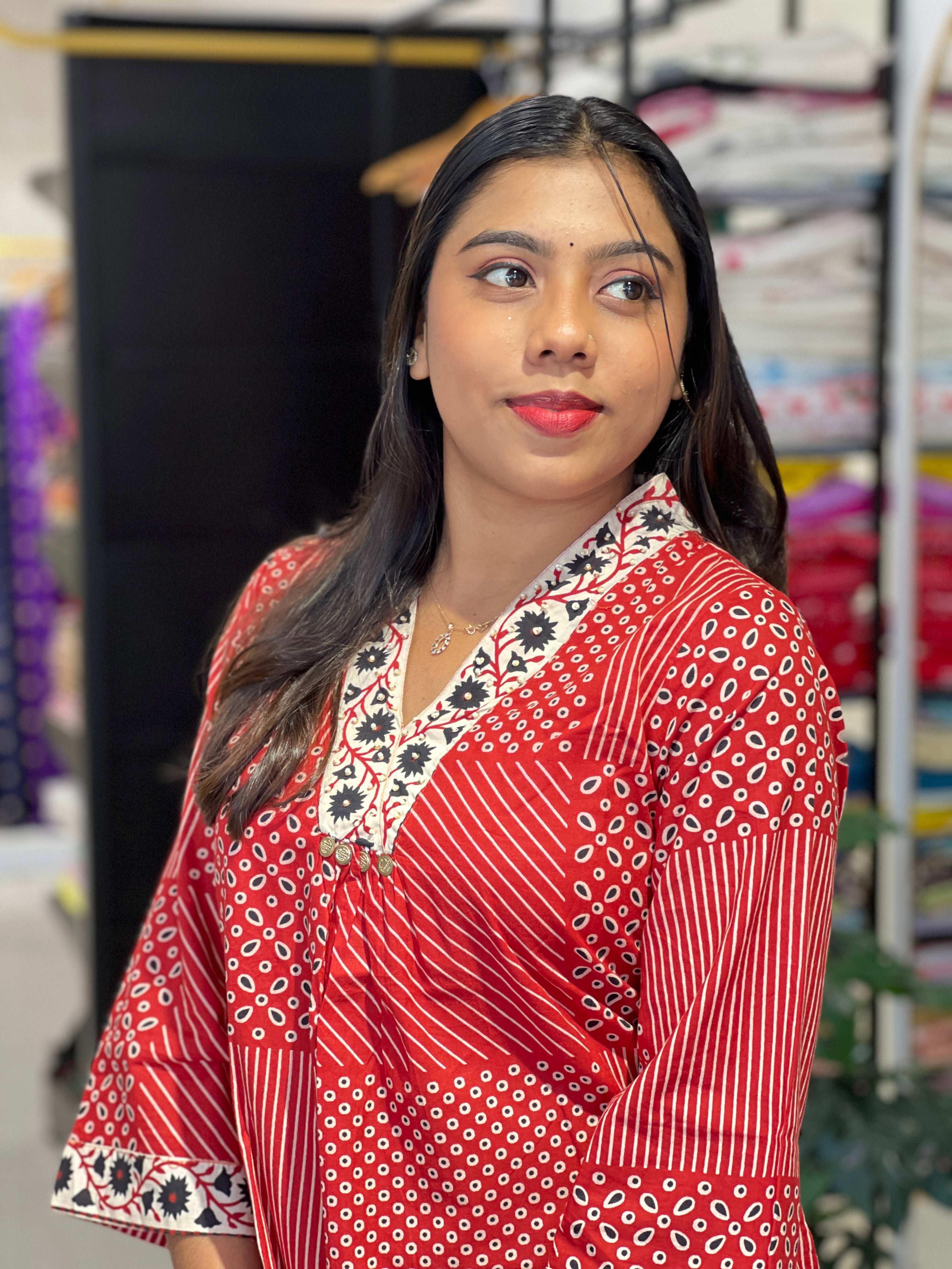 Digital Printed Cotton Kurta Set | OMF191