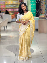 Point Embroidery Detailed Tussar Finish Saree | SUN336