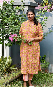 Screen Printed South Cotton Kurta Set | GHB105