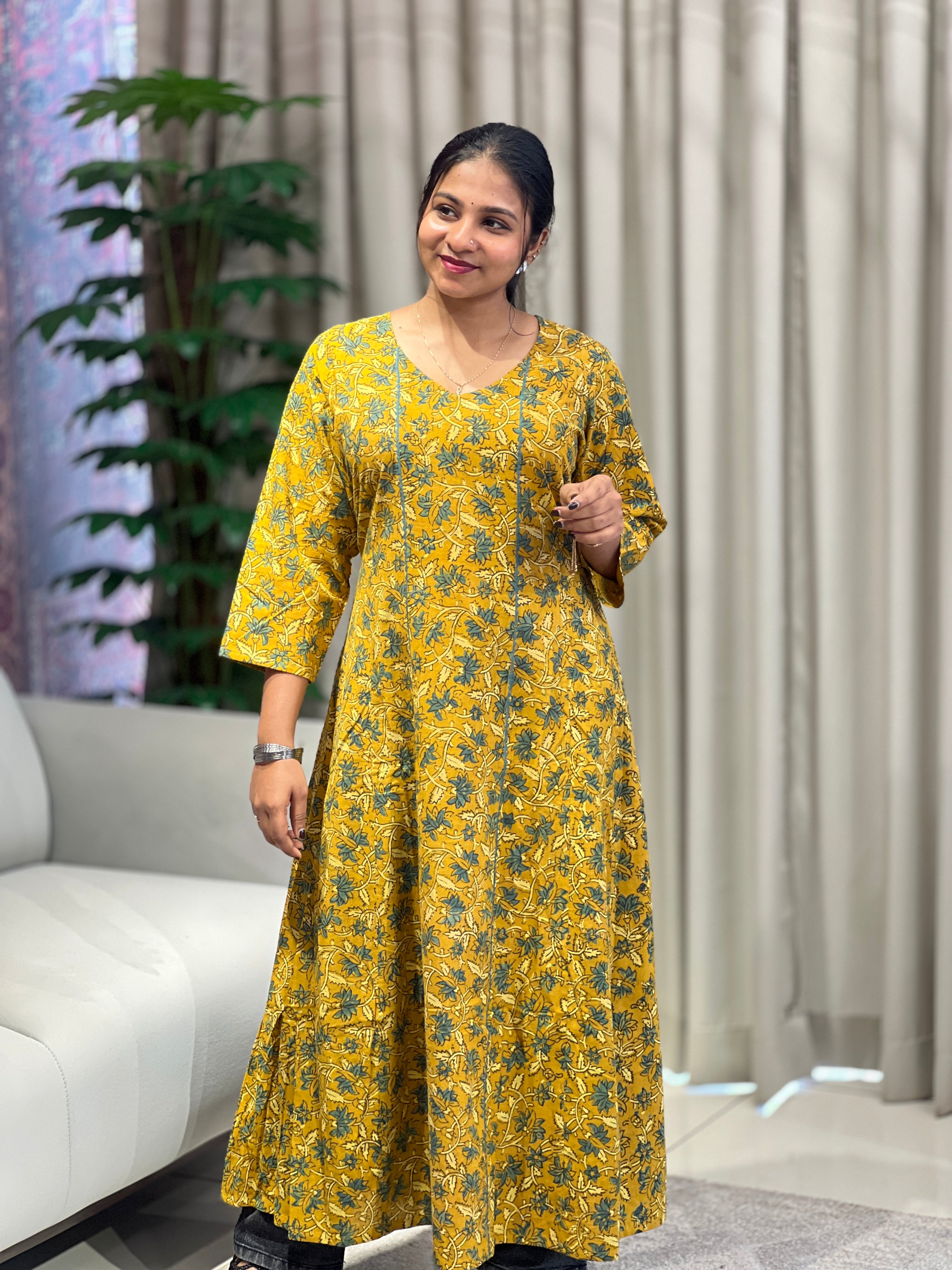 Printed Aline Cotton Kurta | DNT985