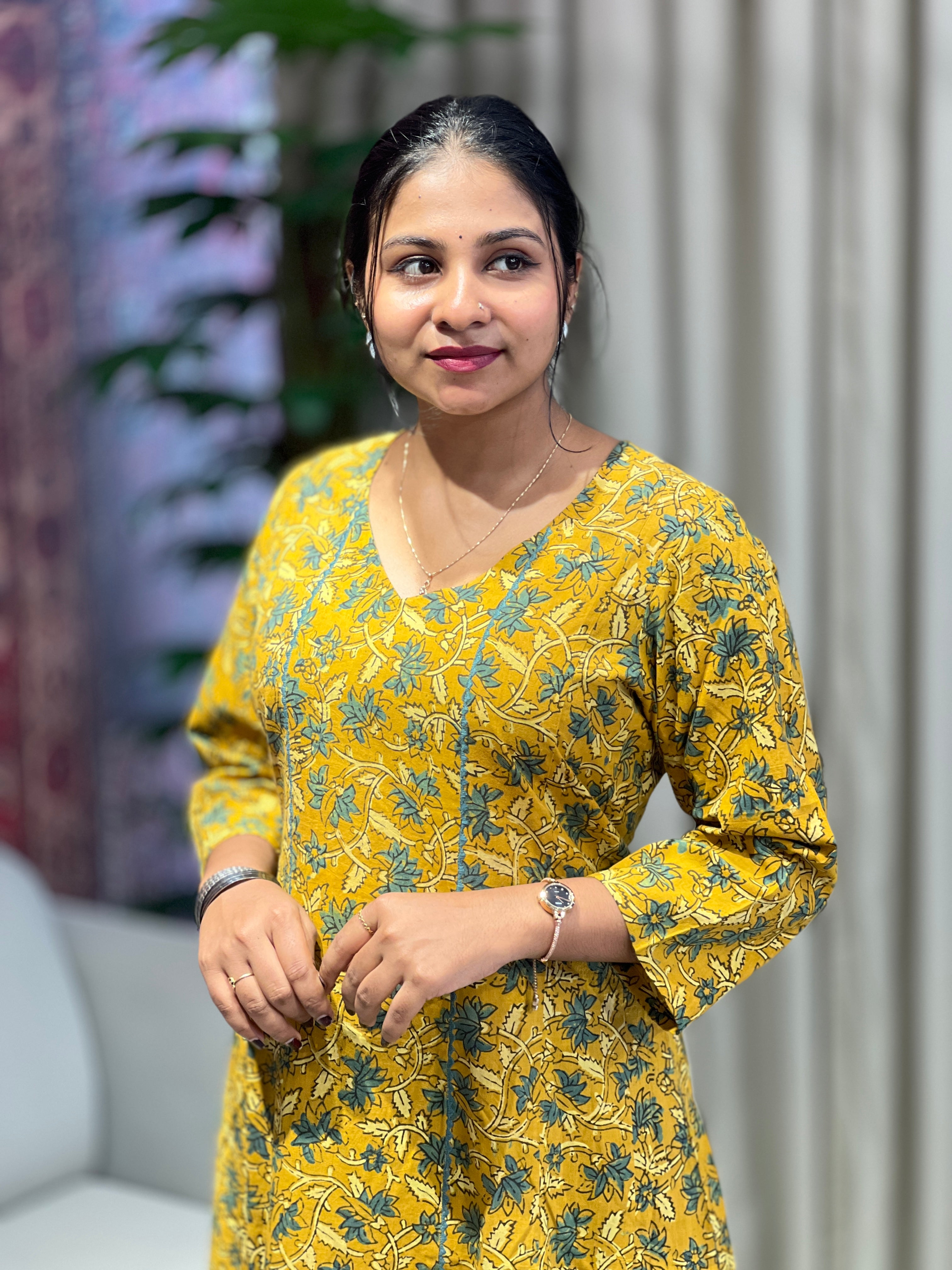 Printed Aline Cotton Kurta | DNT985