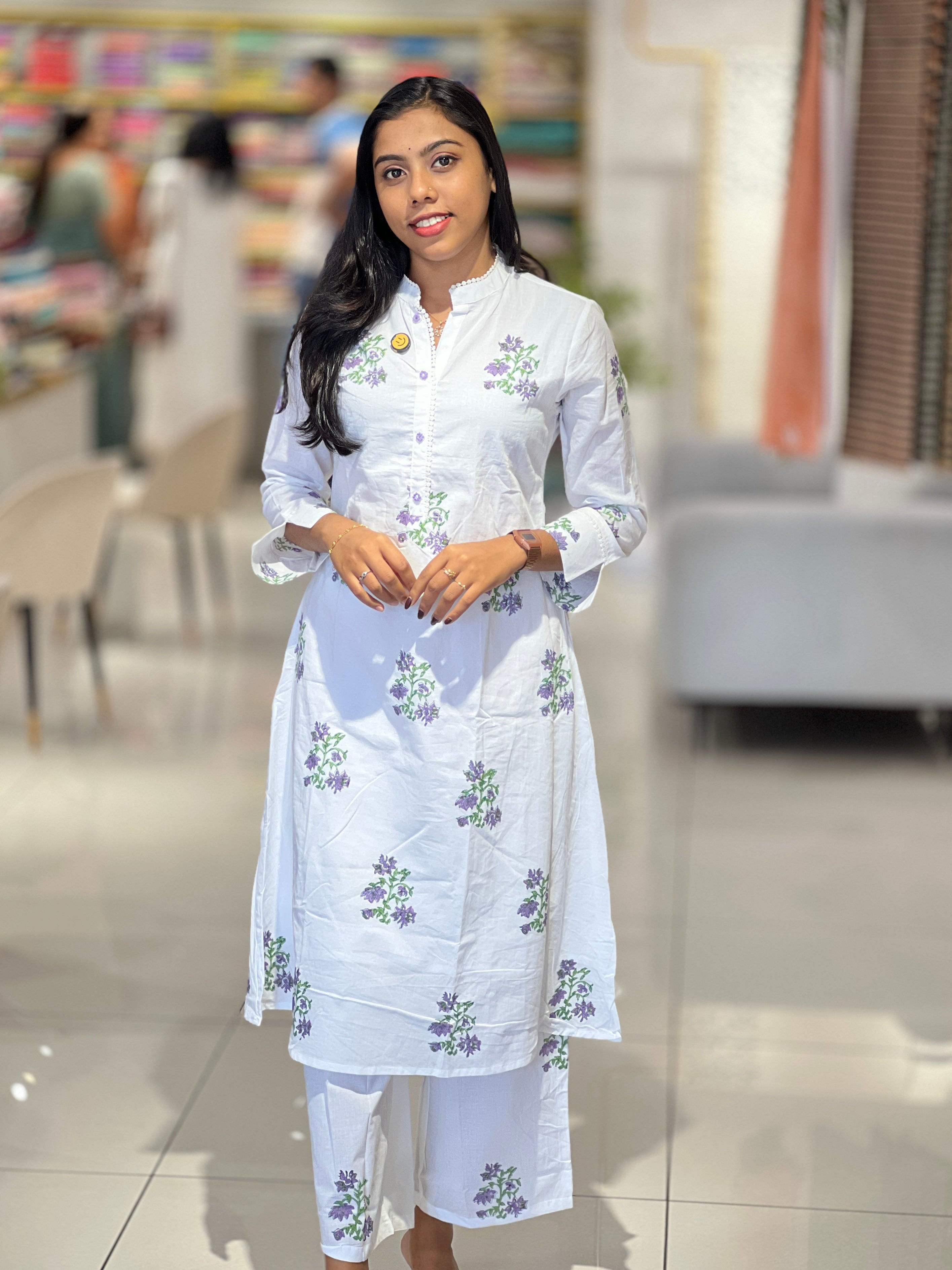 Floral Printed Cotton Kurta | PGI204