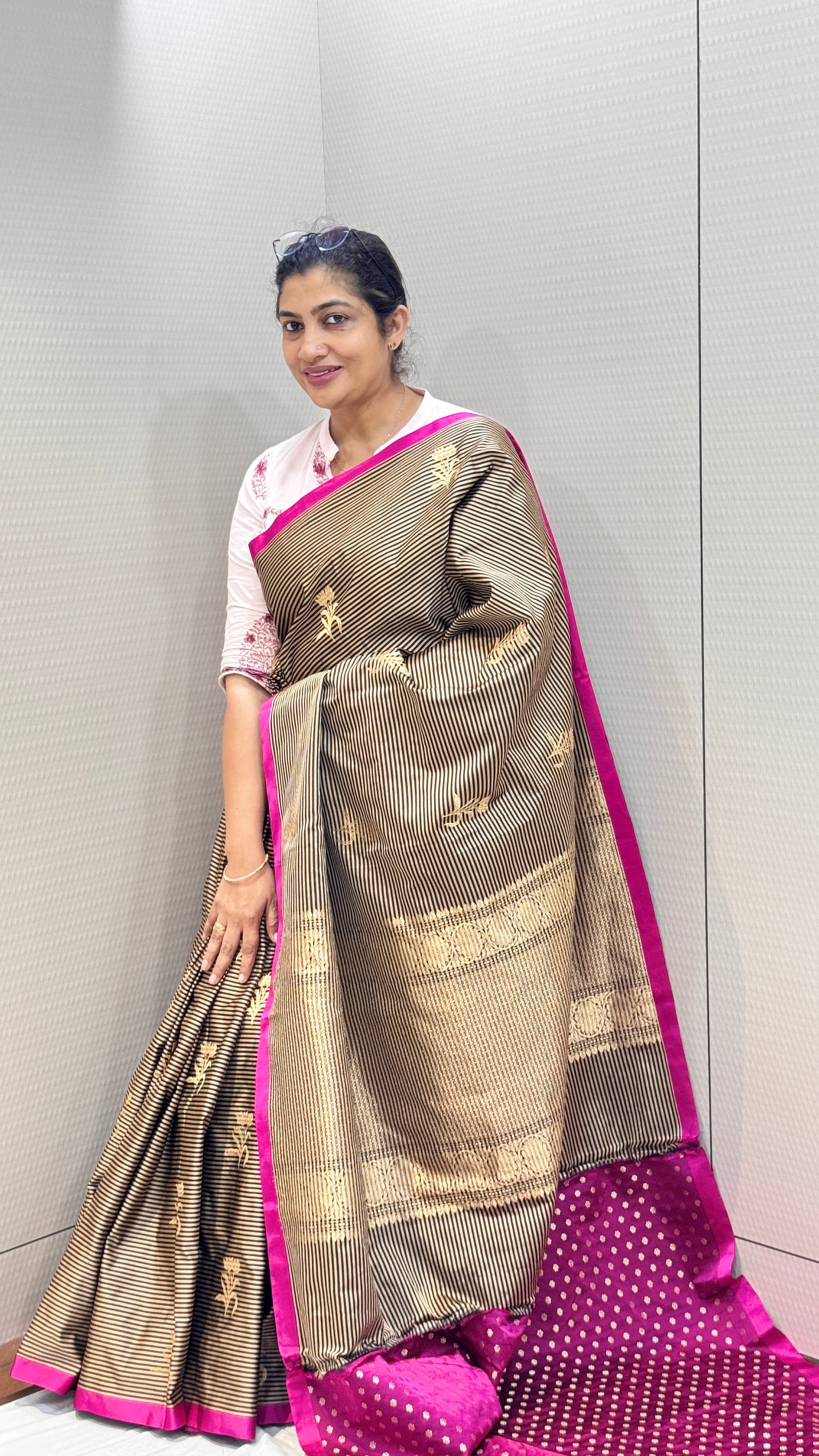 Satin Weaved Kathan Saree | KMM109