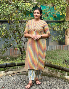 Zig Zag Printed South Cotton Kurta | GHB106