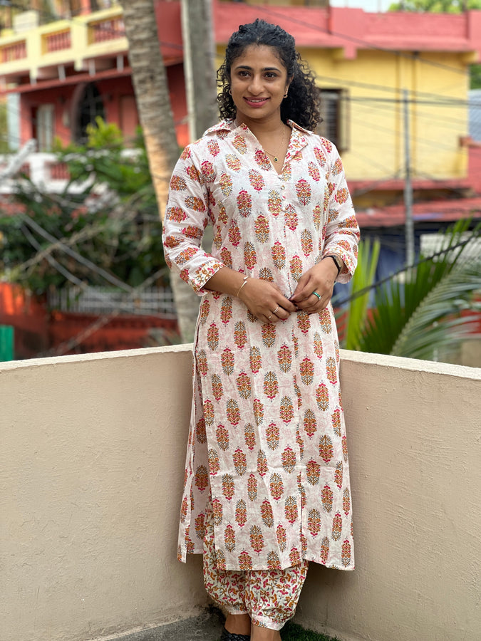 Floral Print Cotton Kurta Set | OS360