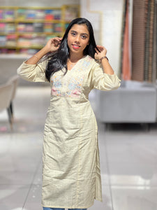 Embroidery Detailed Cotton Kurta | PGI205