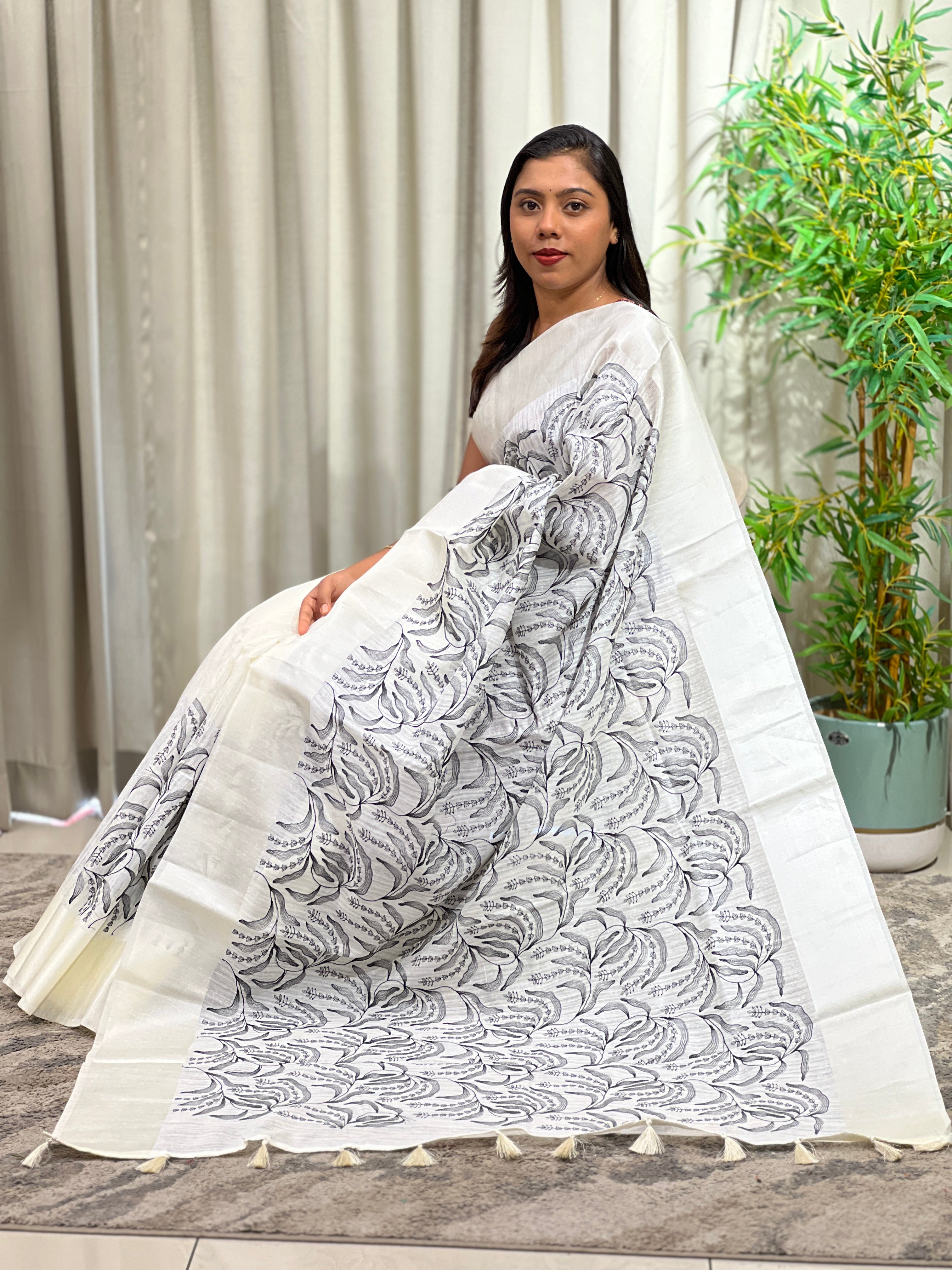 Computerized Embroidered Green Silk Saree | ZSS237