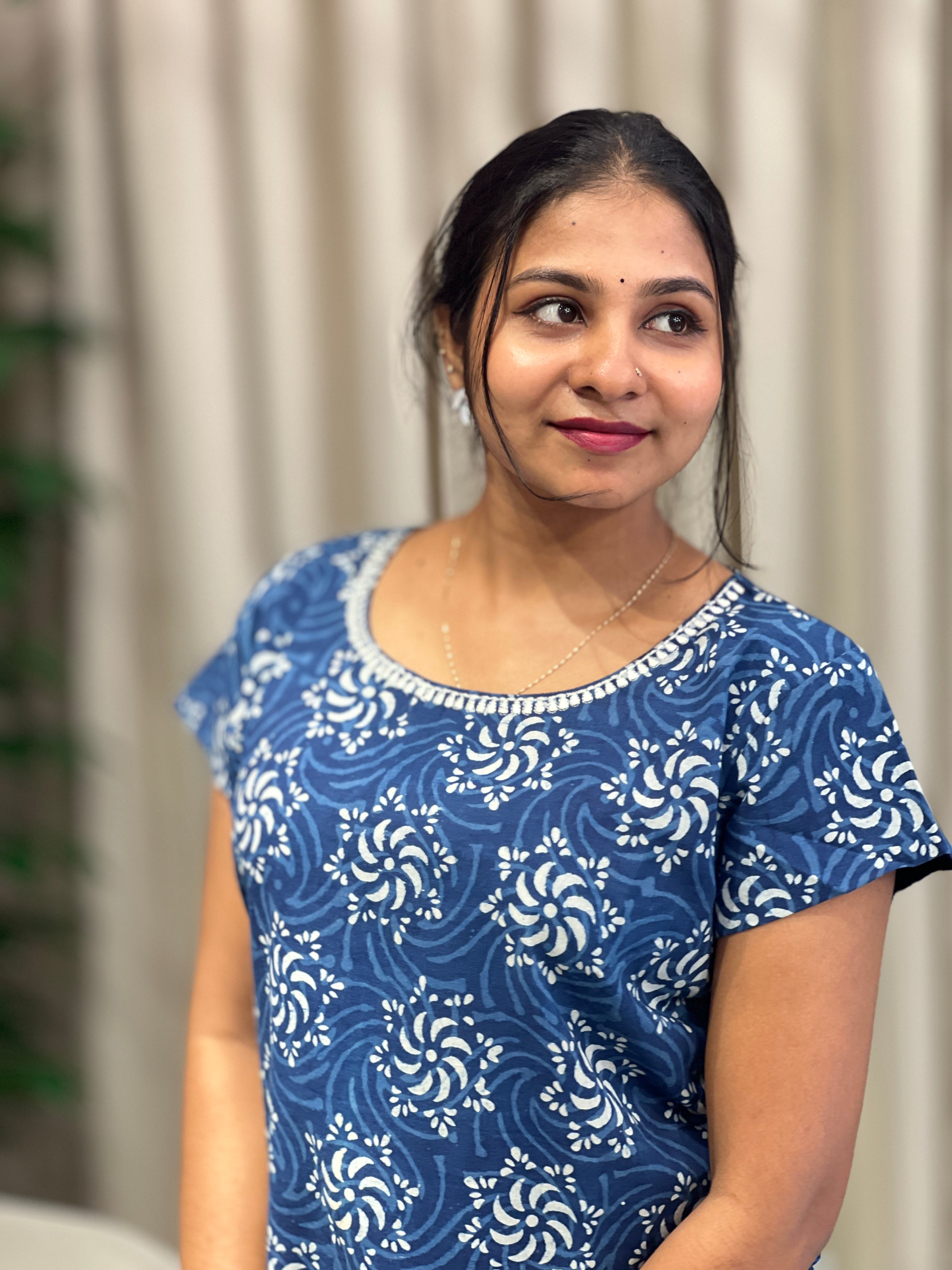 Block Printed Cotton Short Kurta | DNT994