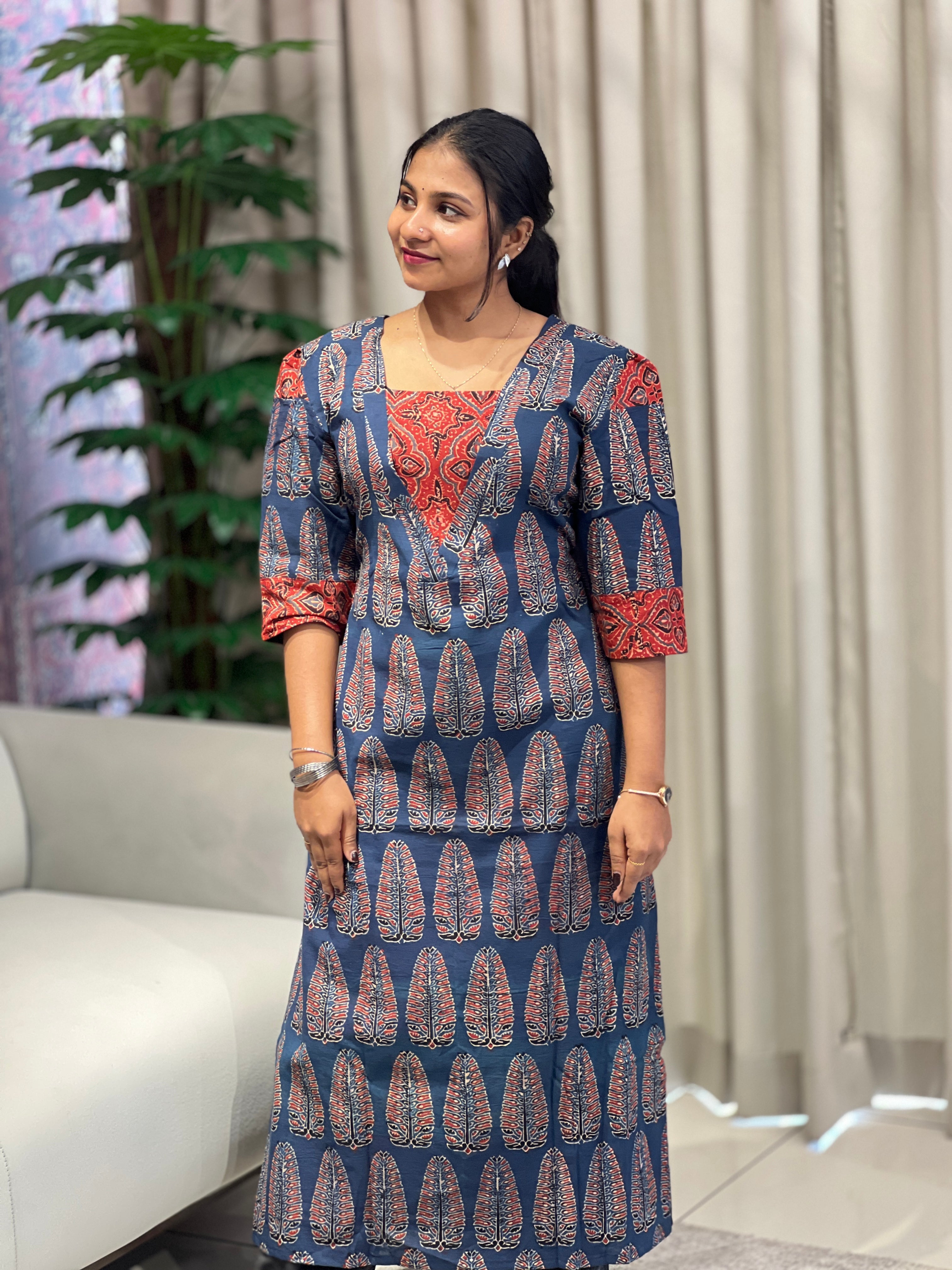 Printed Cotton Kurta  | DNT992