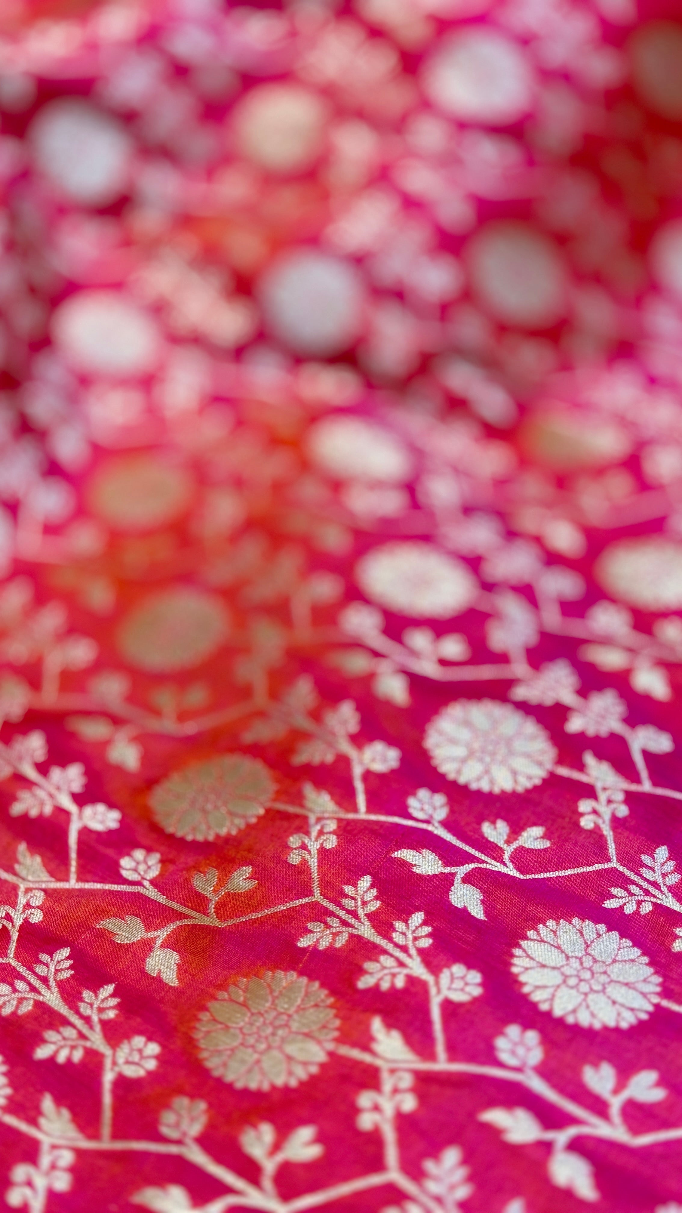 Handwoven Floral Motif Banarasi with Geometric Design | KMM103