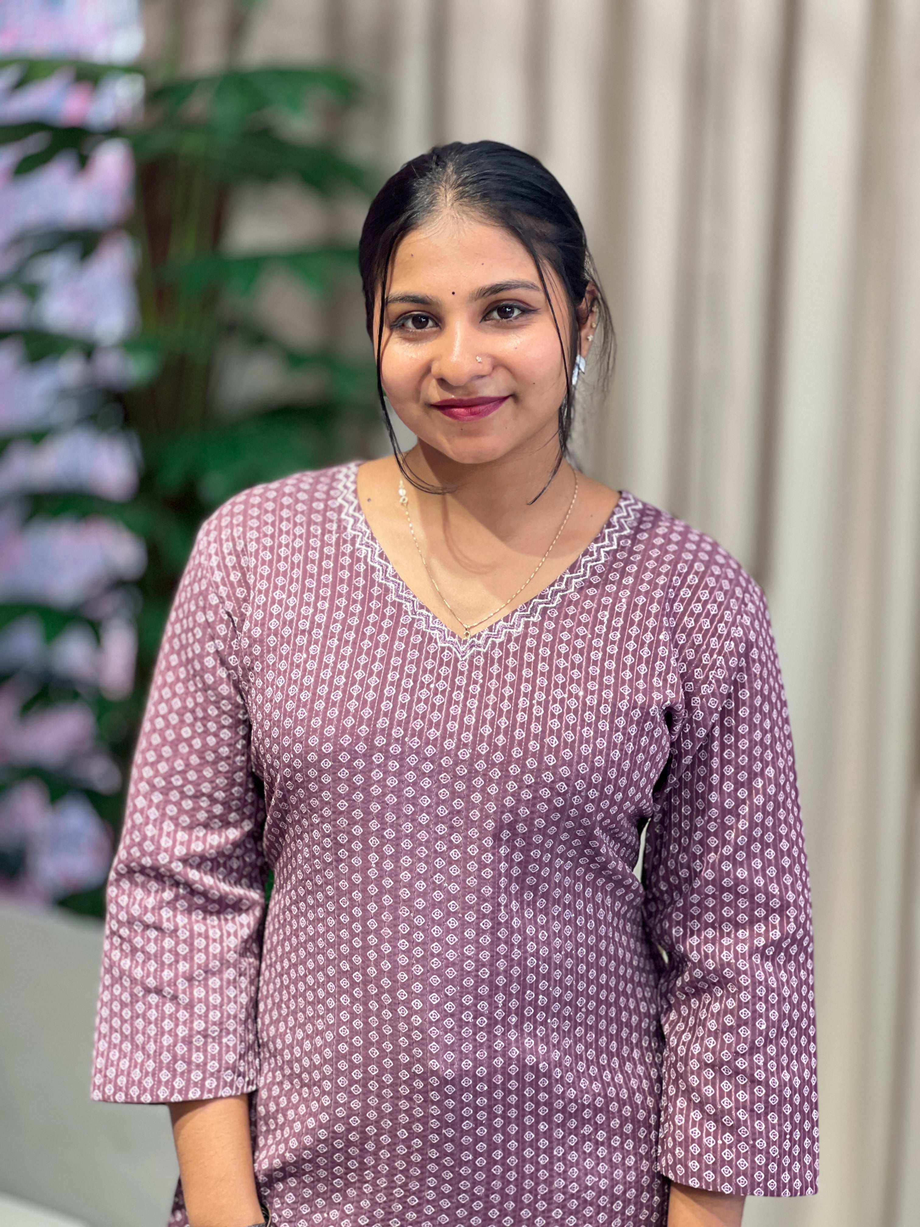 Print With Sequence Highlighted Georgette Kurta |  DNT979