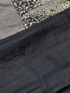 Banarasi Long Paisley Bordered Raw Silk Saree | RGD303
