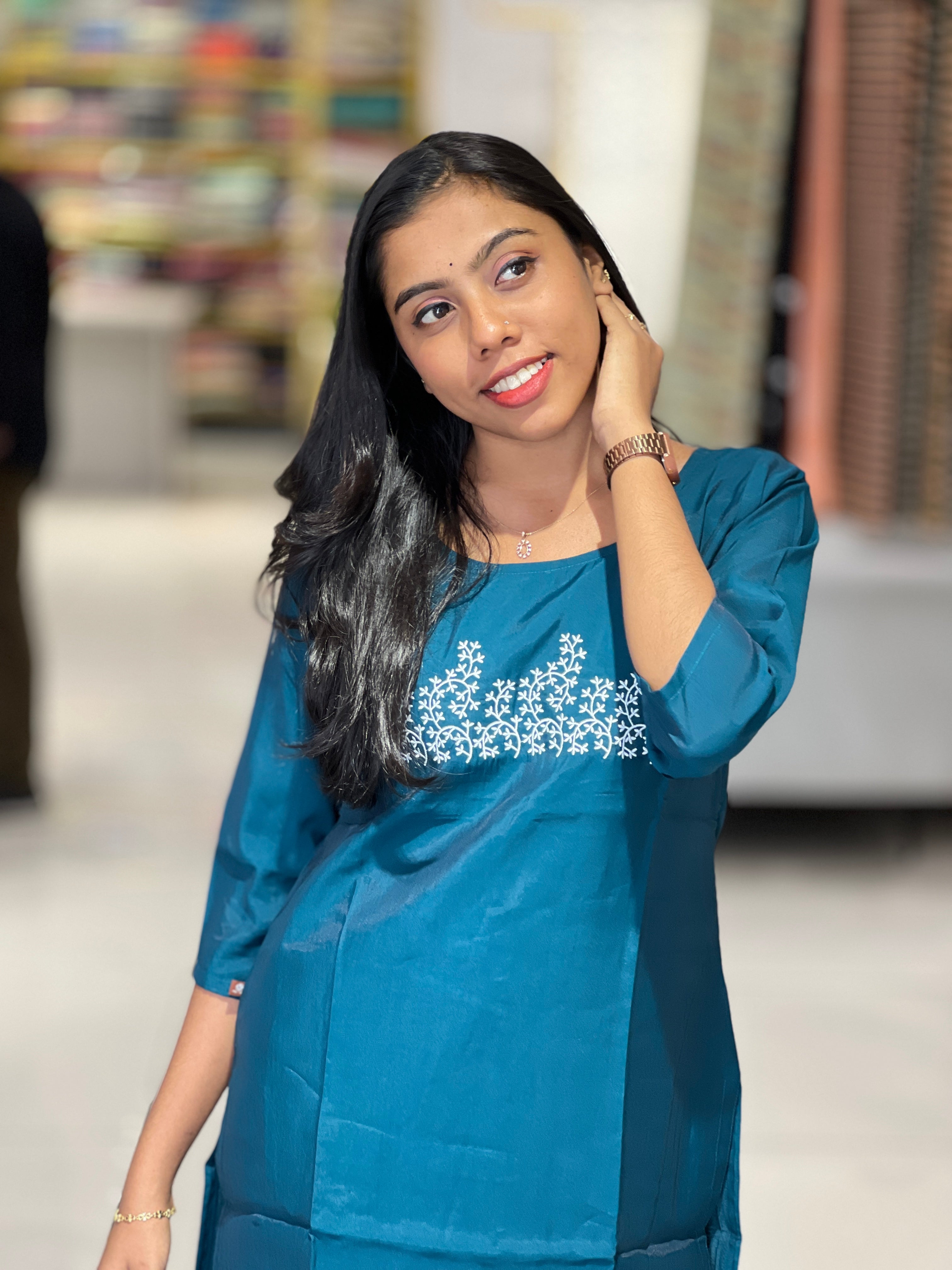 Thread Work Detailed Semi Silk Kurta | VSI108