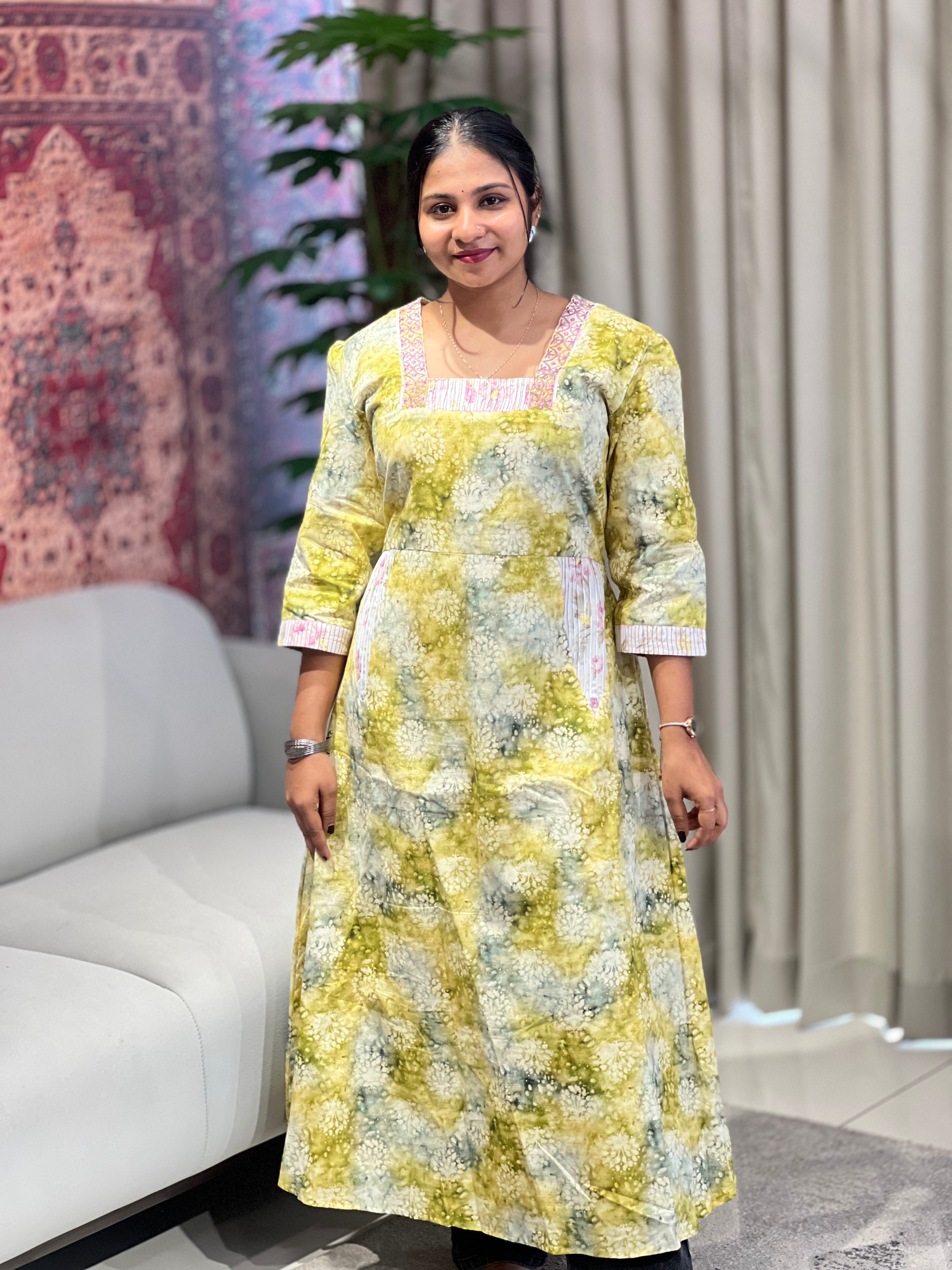 Printed A-Line Cotton  Kurta | DNT999