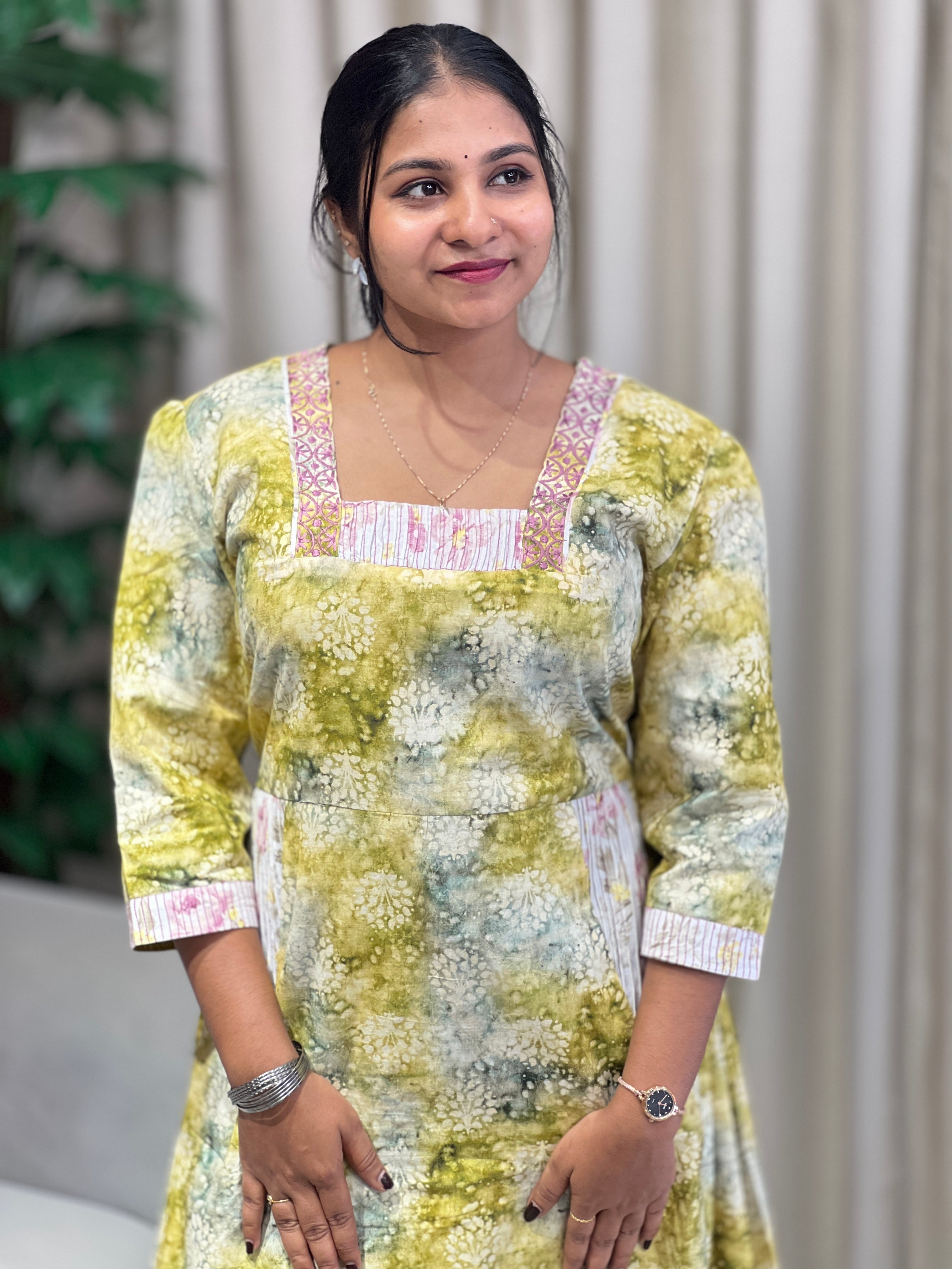 Printed A-Line Cotton  Kurta | DNT999